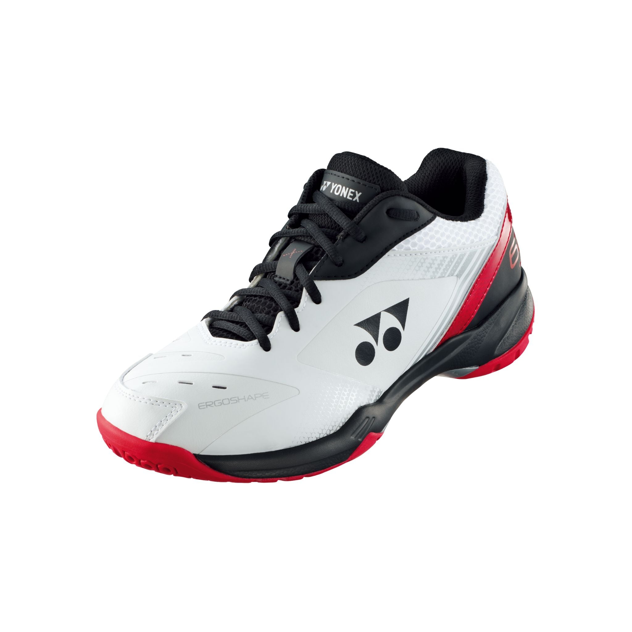 Yonex Power Cushion SHB65X3 Unisex Badminton Court Shoes - White/Red - Lightweight & Comfortable for Indoor Sports & Training