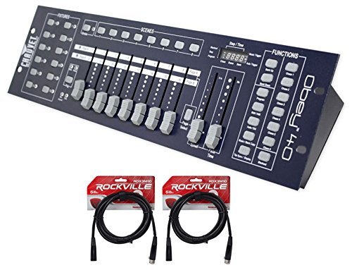 Chauvet DJ OBEY40 Universal DMX-512 Lighting Controller with 2 Free 10-Foot DMX Cables - Perfect for DJ Shows, Nightclubs, and Stage Lighting Control