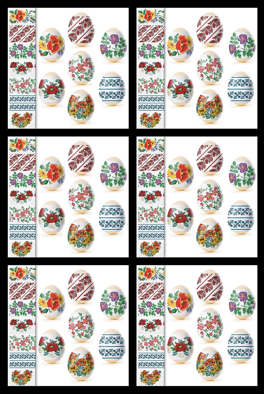 Pysanky Easter Egg Wraps - Heat Shrink Sleeves for 42 Chicken Eggs (6 Sleeves, 7 Traditional Ukrainian Designs) - Perfect for Easter Decorations, DIY Crafts & Holiday Gift Wrapping