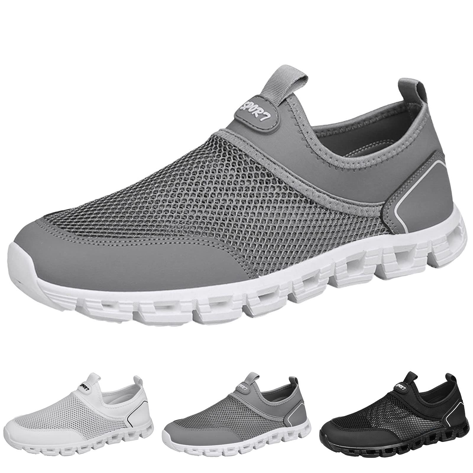 **Men's Connon Trail Shoes - Best Gym, Beach & Sailing Shoes - Size 14 Platform Deck Shoes for Height Increase - Grey Slides | Perfect for Workouts, Outdoor Adventures & Casual Wear**