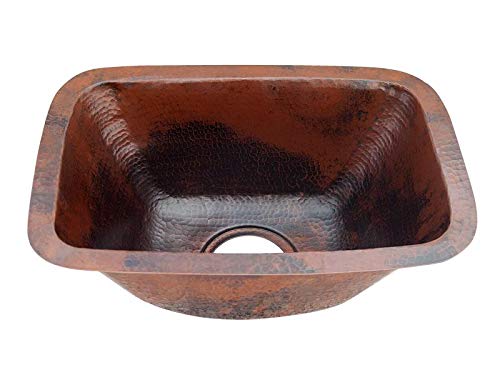 CRGBS-17-FL-MA Matte Copper Rectangle Bar Sink 7x12x17 Inches - Durable Kitchen & Bathroom Sink for Modern Homes, Restaurants, and Bars
