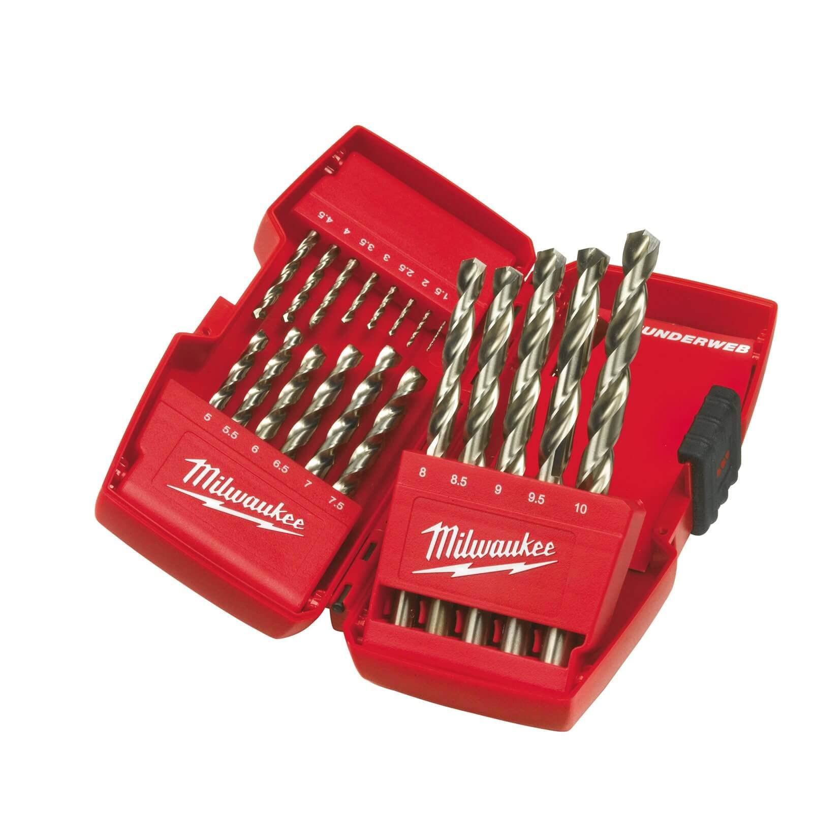 Milwaukee 4932352374 19-Piece Drill Bit Set (1-10mm) - Perfect for Woodworking, Metal Drilling & DIY Home Projects