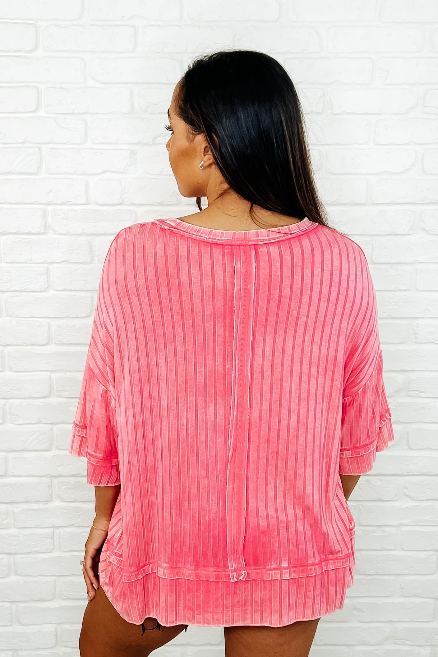 Oversized Basic Fuchsia Top for Women - Loose Fit Casual T-Shirt for Everyday Wear, Lounge & Outings