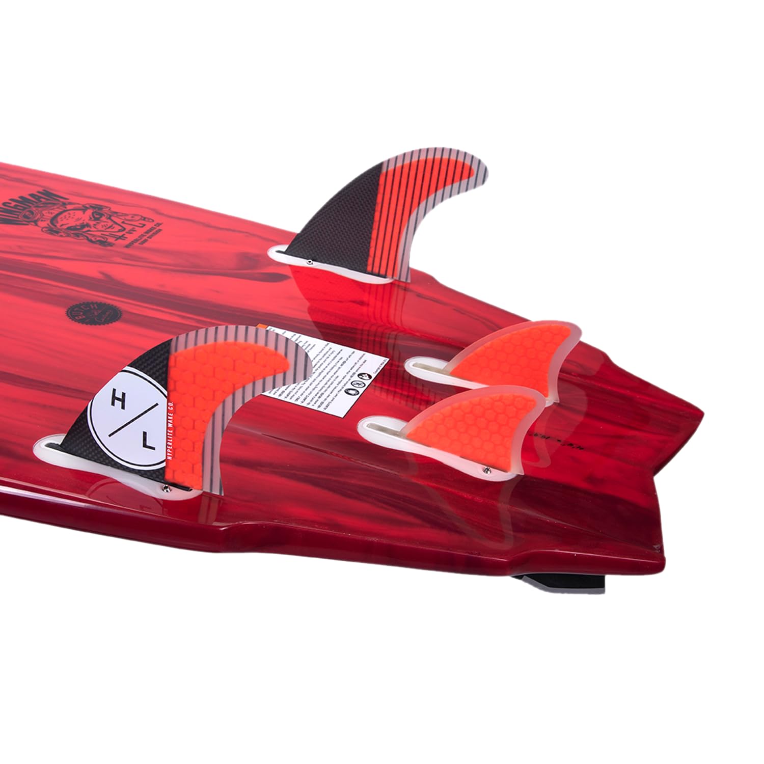 Hyperlite Wingman 4-Fin Set with Key - Premium Wakeboard Fins for Enhanced Control & Performance - Perfect for Wakeboarding, Surfing & Water Sports
