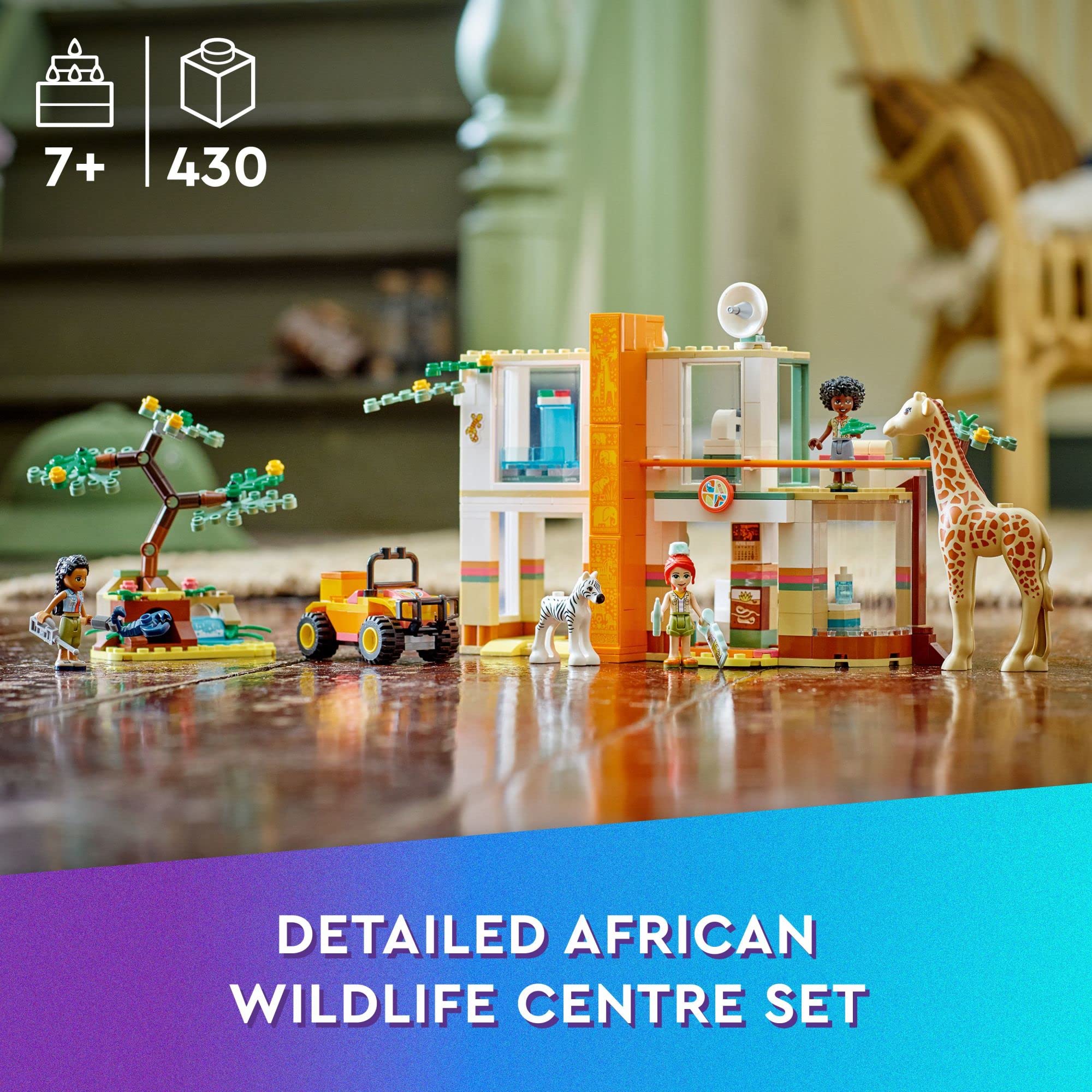 **LEGO Friends Mia's Wildlife Rescue Toy 41717 - Zebra & Giraffe Safari Animal Figures with 3 Mini Dolls | STEM Learning Toy, Birthday Gift for Kids Ages 7+ | Perfect for Creative Play & Animal Rescue Adventures**
