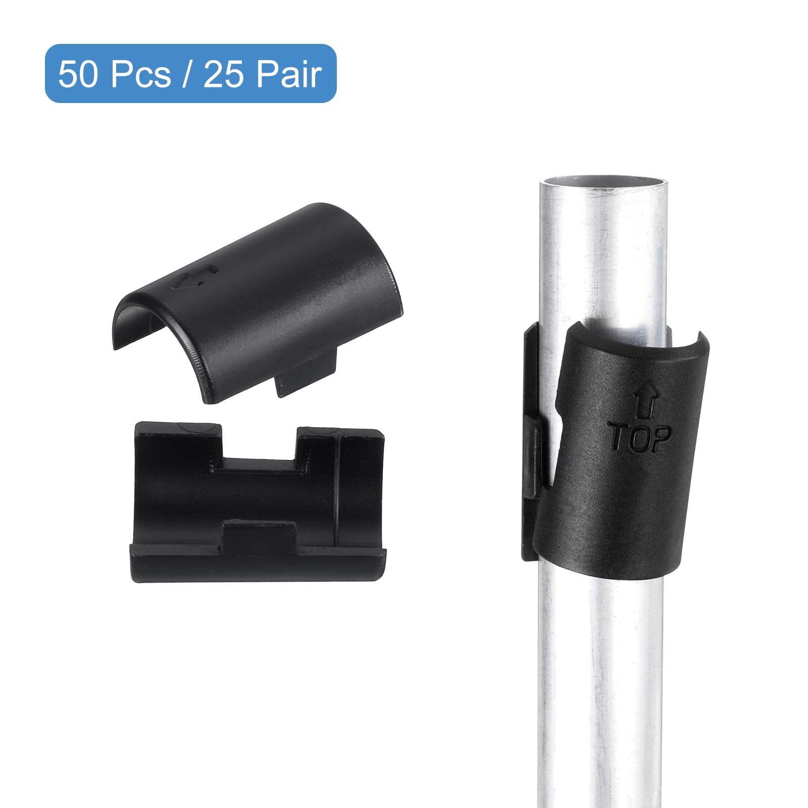 50Pcs Black Plastic Wire Shelving Shelf Lock Clips for 7/8