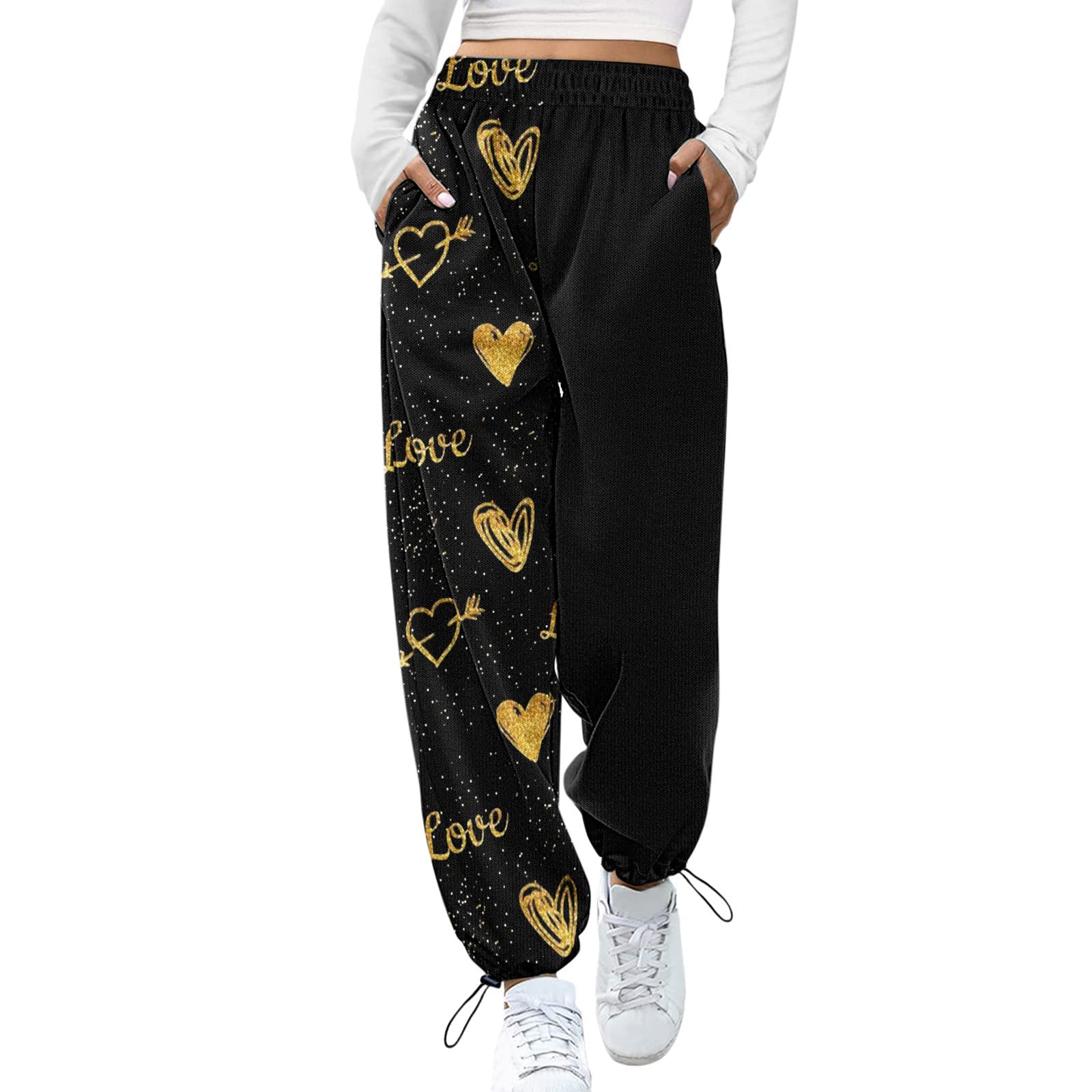 Chakimi Women's High Waisted Cotton Jogger Pants - Comfy Baggy Sweatpants for Teachers, Lounge & Casual Wear | Trendy High Waist Workout Pants for Yoga, Running & Everyday Comfort