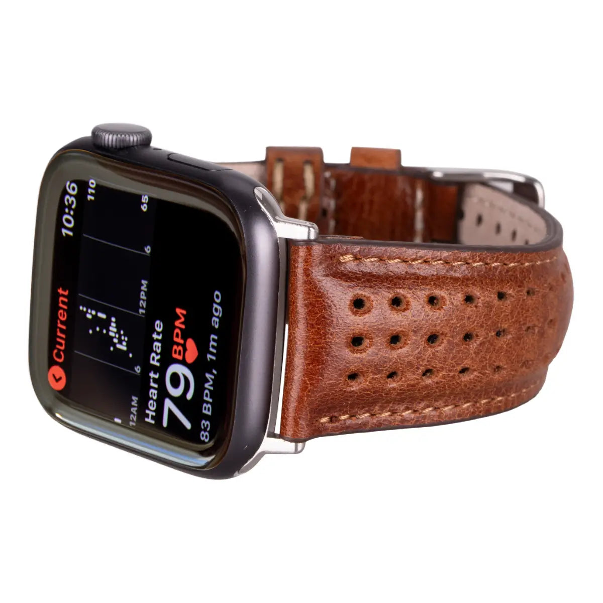 Premium Dark Brown Leather Rally Strap for Apple Watch - Durable & Stylish Replacement Band for Work, Gym & Everyday Wear