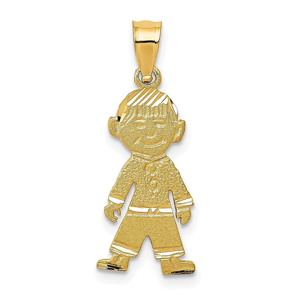 14K Yellow Gold Baby Boy Charm Necklace Pendant - Elegant Fine Jewelry for Women, Gift for Her - Perfect for Birthdays, Baby Showers & Mother's Day