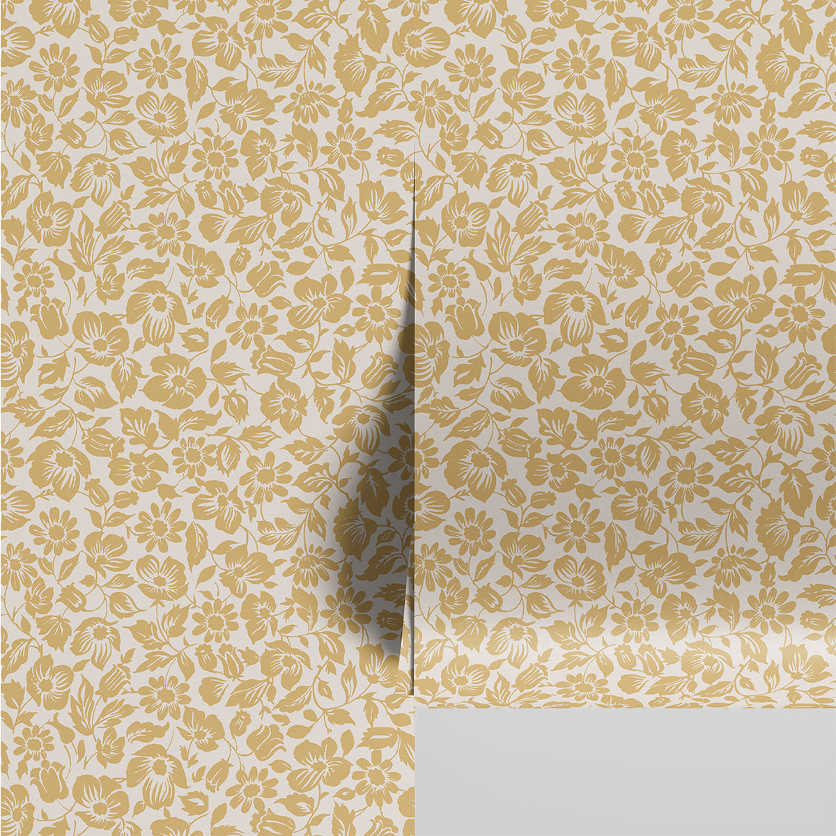 Butterscotch Meadow Floral Wallpaper - Peel and Stick Self-Adhesive Wallpaper for Bedroom, Living Room, Nursery | Vintage Botanical Decor | Easy to Install Removable Wallpaper