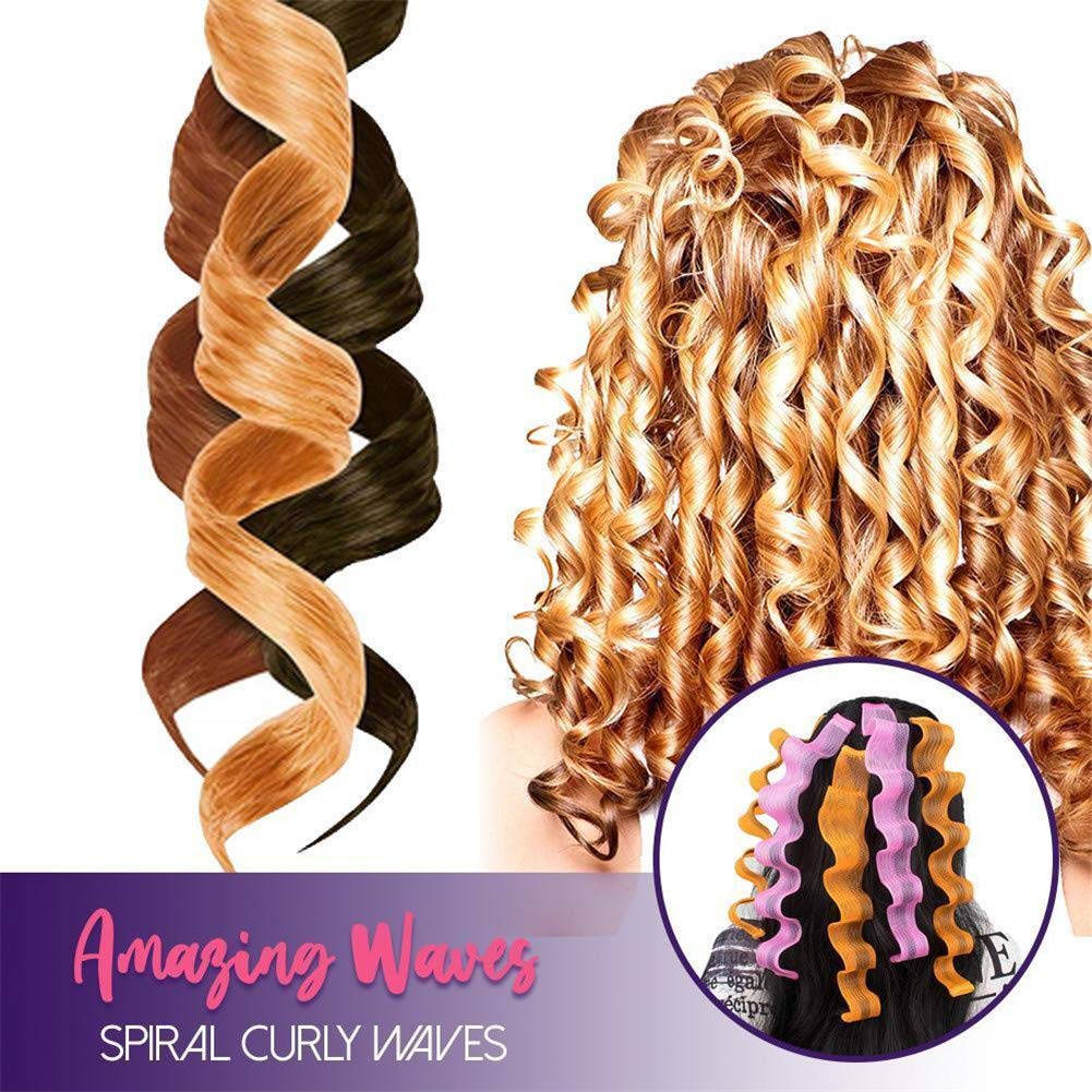 Magic DIY Hair Rollers Set - 24PCS Self-Grip Spiral Curlers for Bangs & Volume | Portable Curling Styling Belt Tool | Perfect for Home, Travel & Salon Styling