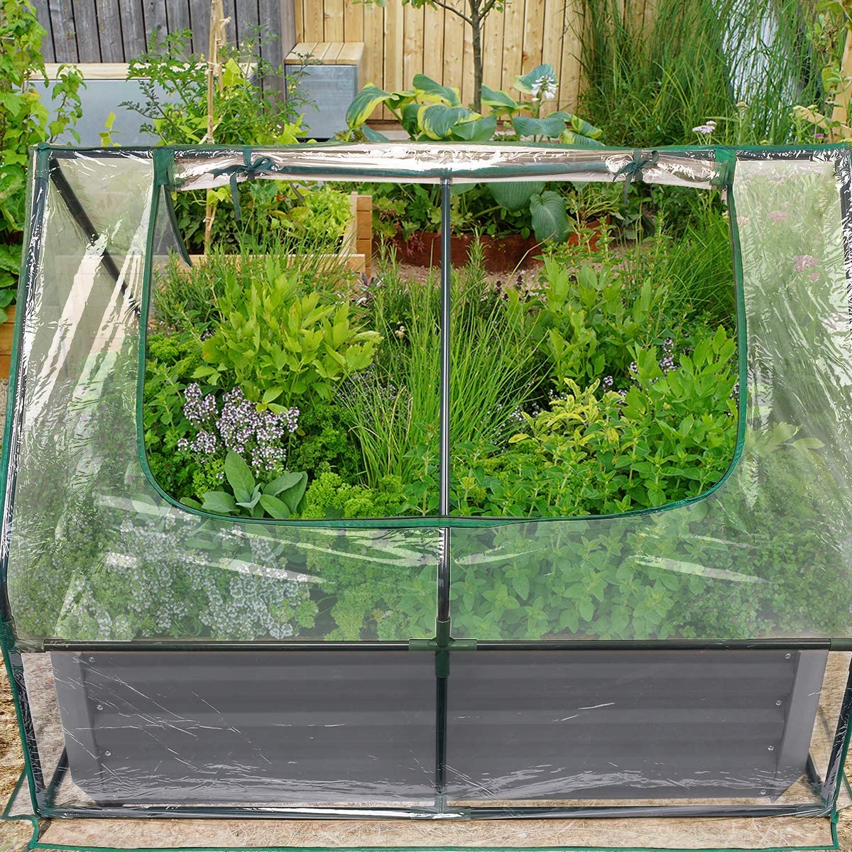 4' x 3' x 1' Galvanized Raised Garden Bed with Cover - Durable Outdoor Planter Box for Vegetables, Flowers & Herbs - Perfect for Backyard, Patio & Urban Gardening