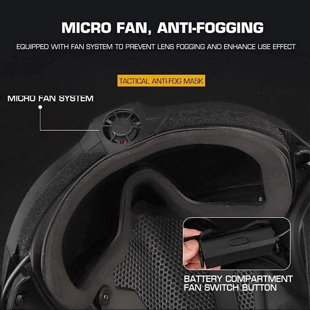 Tactical Fast Helmet with Detachable Anti-Fog Goggles & Breathable Mask - Military Airsoft Paintball Hunting Shooting Gear for Outdoor Sports & Combat Training