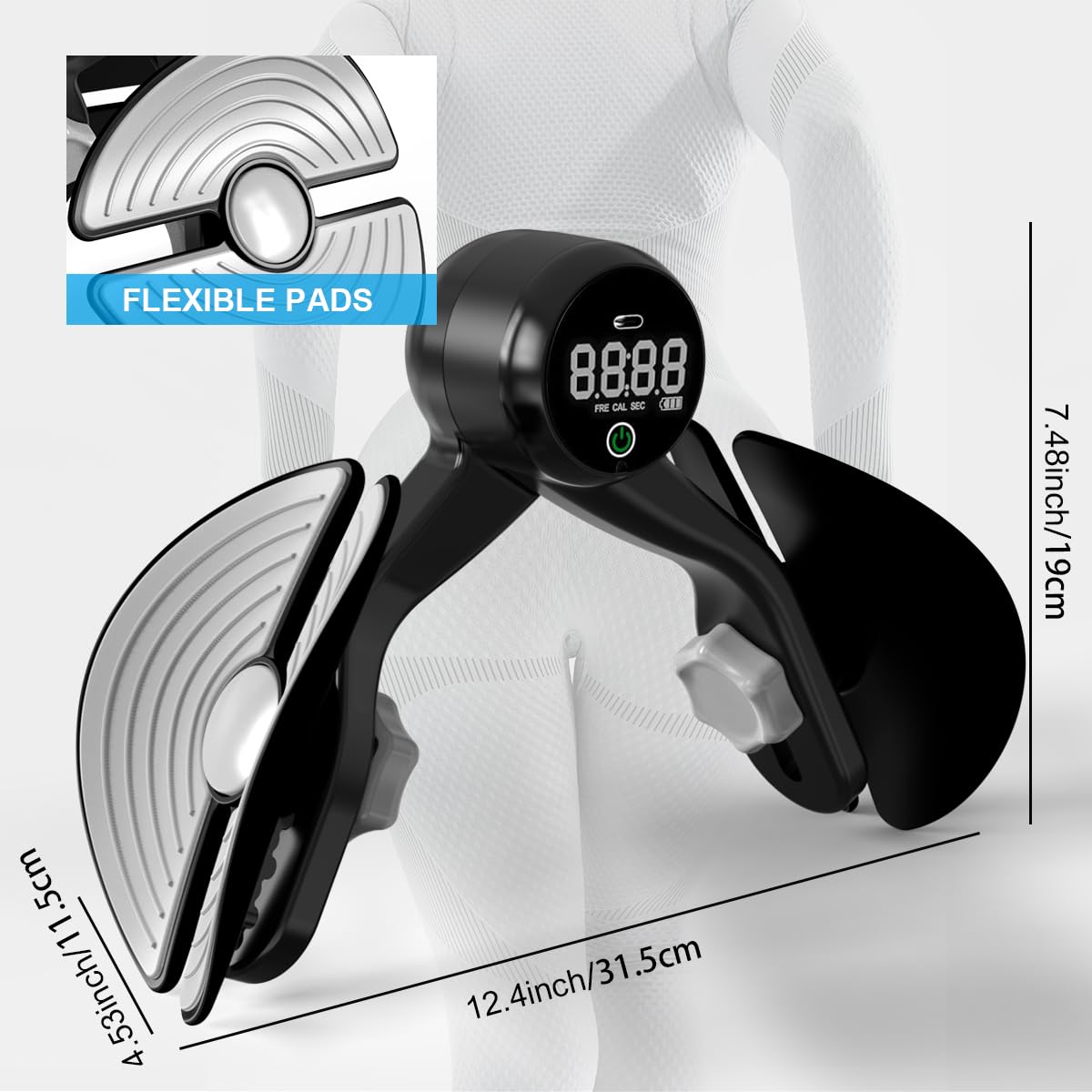 Thigh Master - Rechargeable Inner Thigh Exerciser with Counter | Adjustable 4-Level Resistance for Pelvic Floor, Kegel, Butt, Arm & Leg Workouts | Perfect for Home Gym, Postpartum Recovery & Fitness Training
