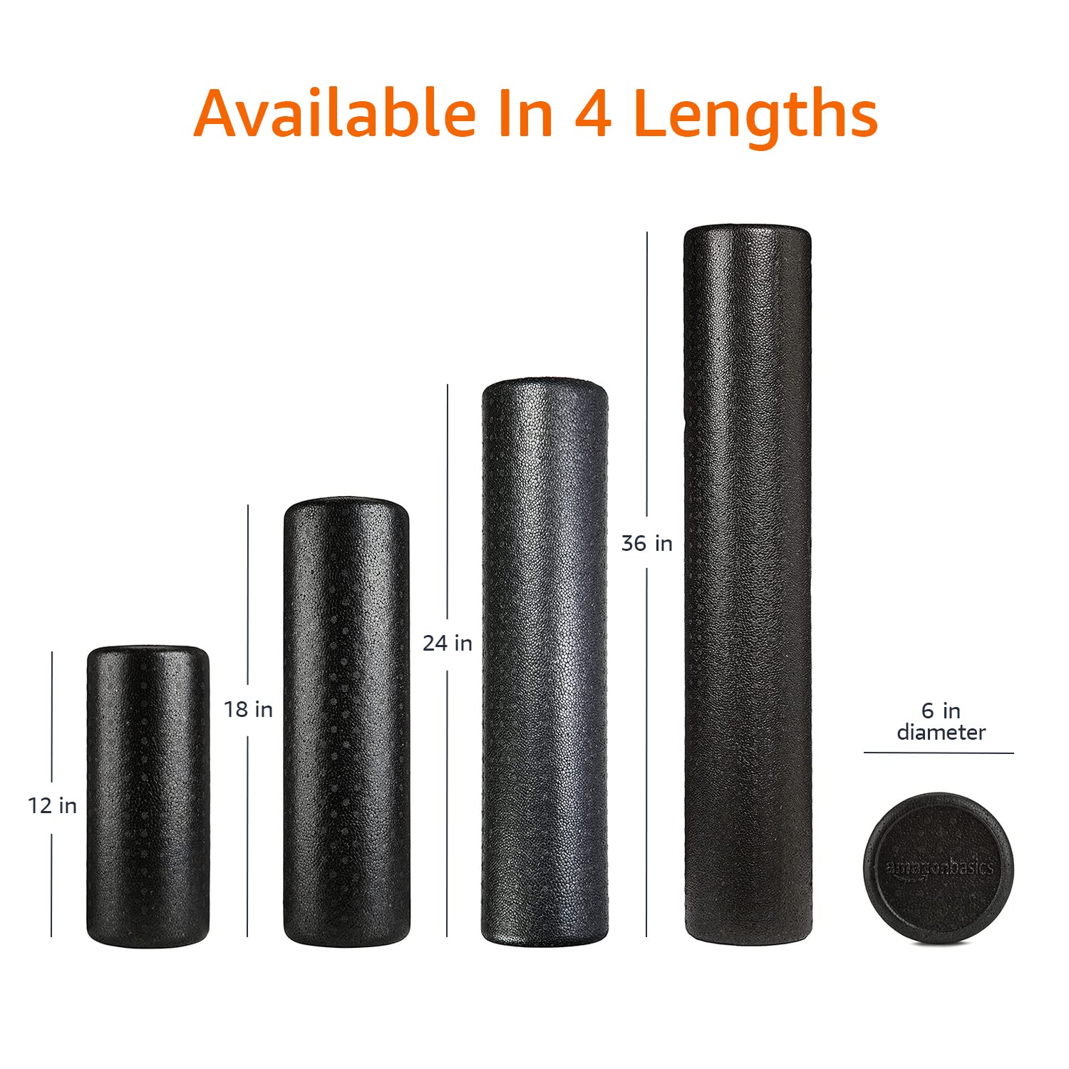 Amazon Basics High-Density Foam Roller for Muscle Recovery, Yoga, Workout & Physical Therapy - Perfect for Post-Workout Massage, Stretching & Pain Relief