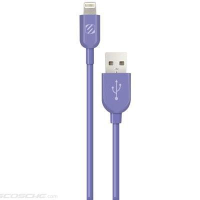 Scosche Lightning to USB Charge & Sync Cable - 3ft Purple Fast Charging & Data Transfer Cable for iPhone, iPad, iPod - Perfect for Home, Office & Travel Use