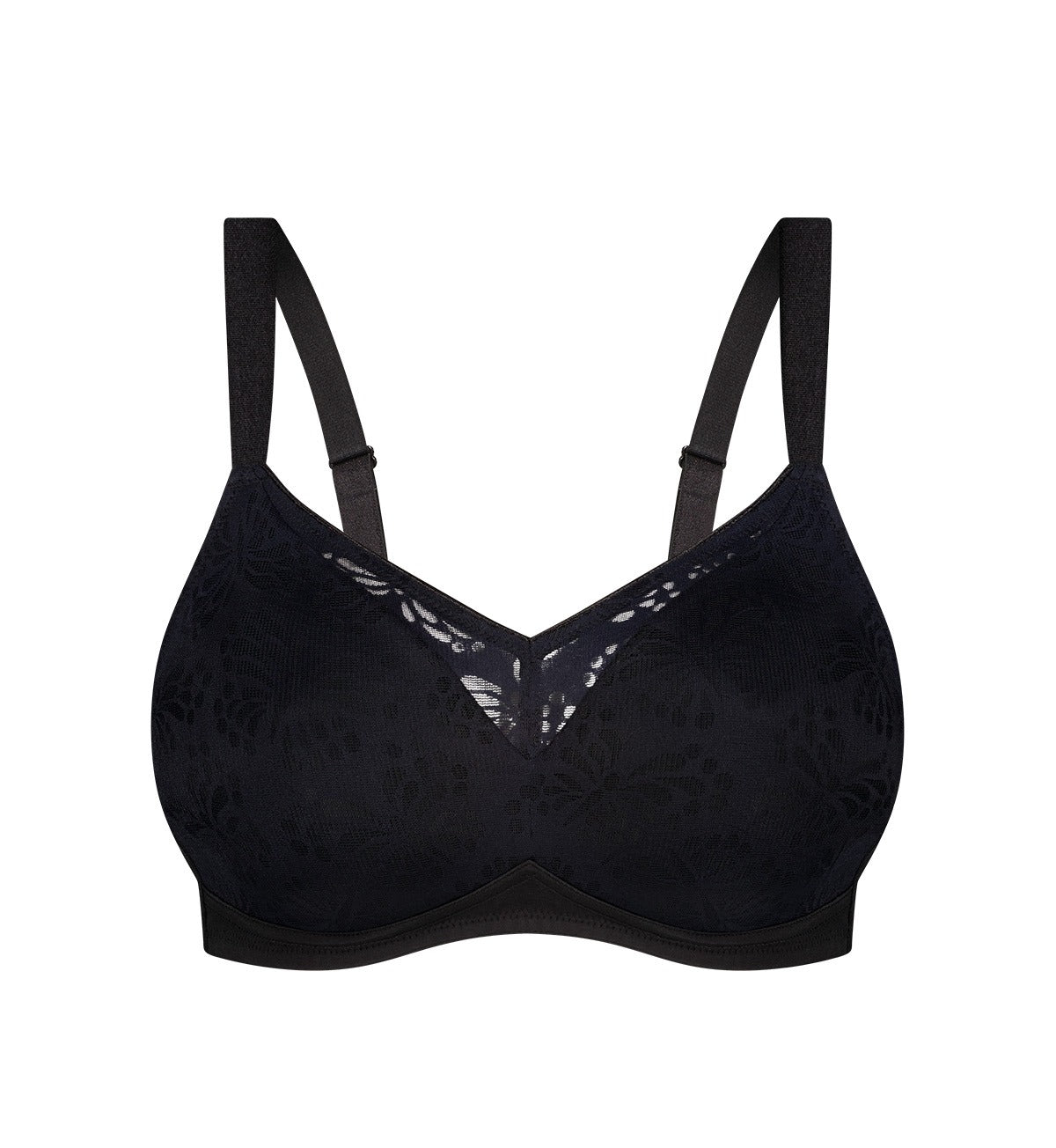 Wirefree Minimizer Bra with Lace Design - Comfortable Support for Everyday Wear & Layering Outfits