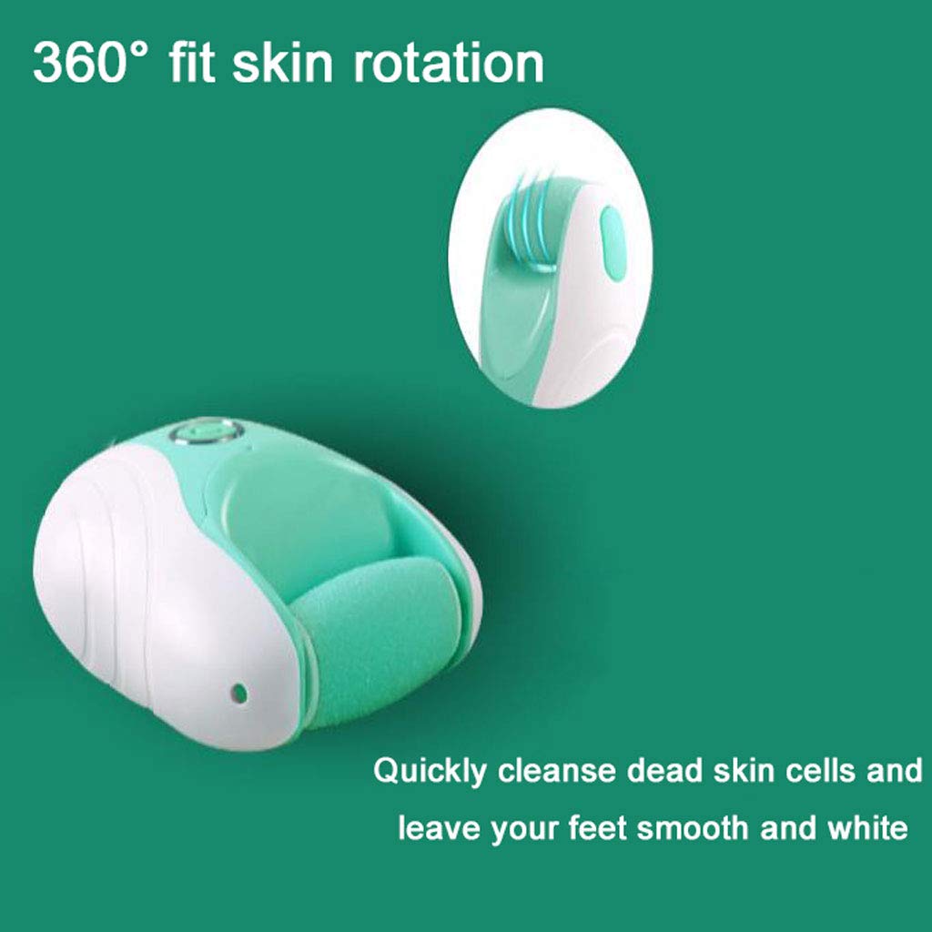 Rechargeable Electric Foot File & Callus Remover - Professional Pedicure Tool for Dry, Hard Skin & Corn Removal - Green - Perfect for At-Home Foot Care & Spa Treatments