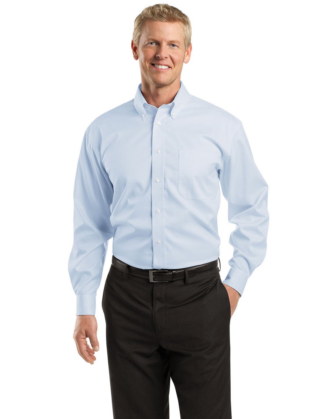 Premium Red House Men's Dobby Non-Iron Button Down Dress Shirt - Wrinkle-Free Formal & Business Casual Wear for Office, Wedding & Special Occasions