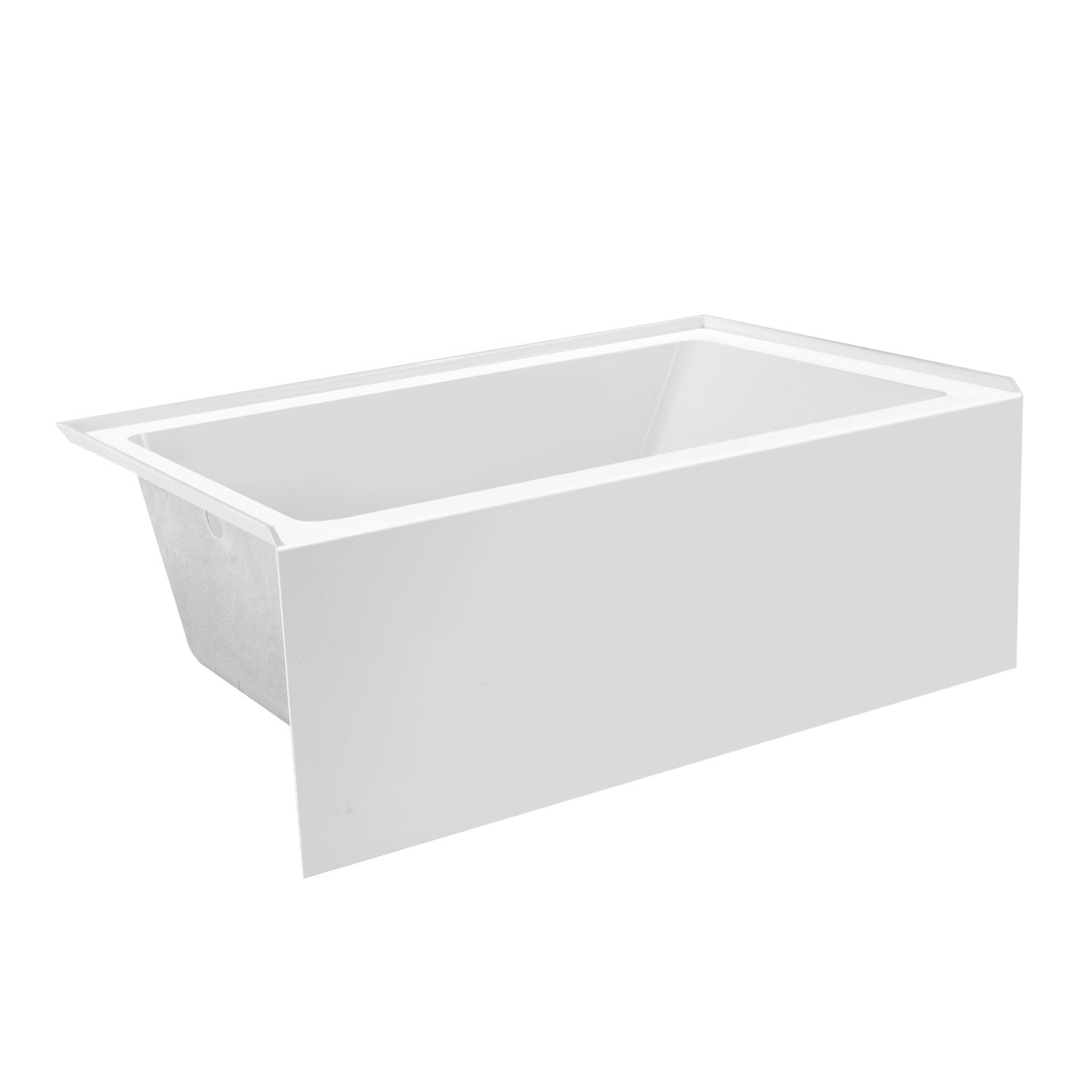 Aqua Eden VTAP5436L22 54-Inch Acrylic Rectangular 3-Wall Alcove Bathtub - Left Hand Drain, Glossy White - Perfect for Modern Bathroom Renovations & Spa-Like Relaxation