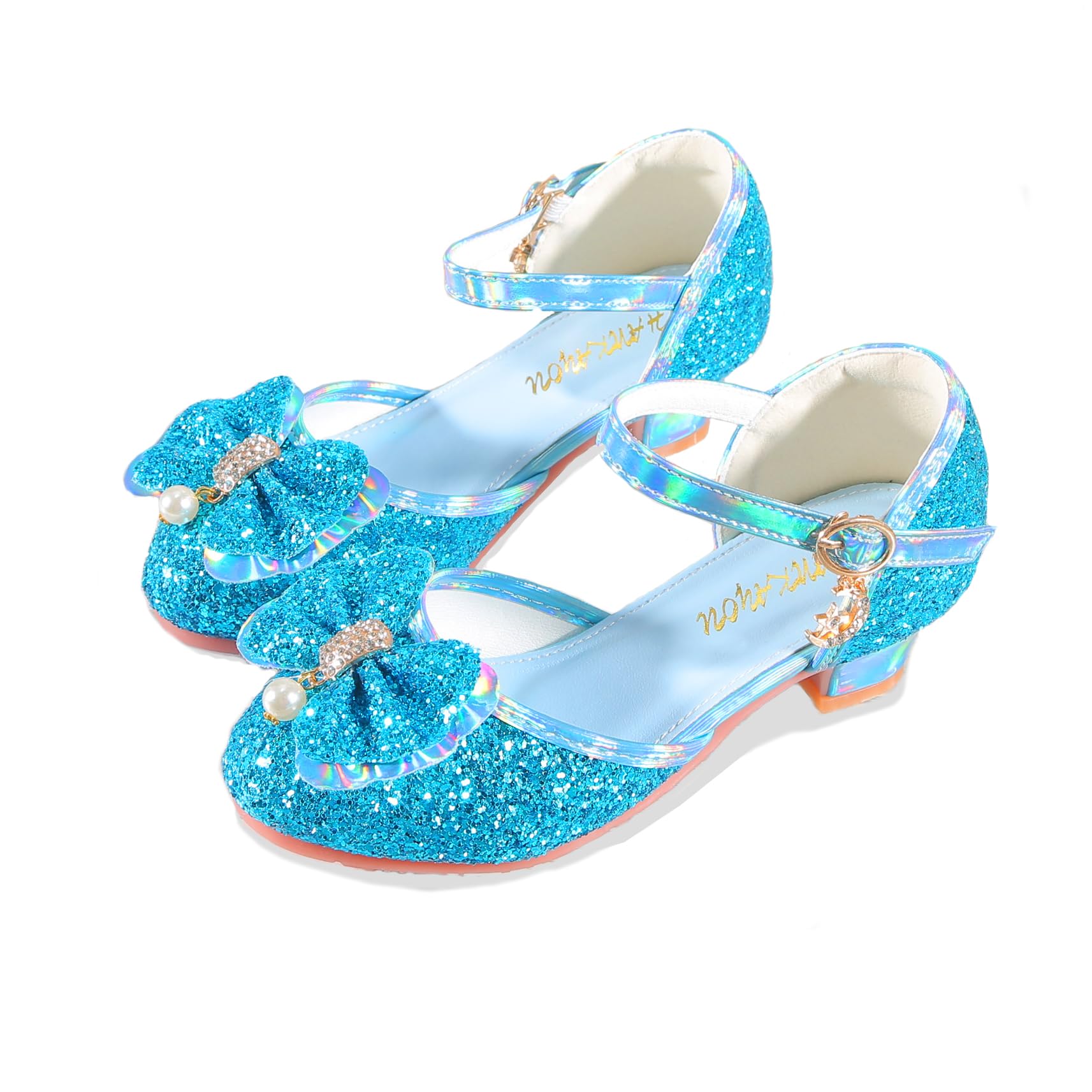 YUNICUS Girls Clear Sparkle Jelly Sandals with Bow - Mary Jane Flats for Cosplay, Dress Up & Summer Outfits | Perfect for Parties, Weddings & Everyday Wear