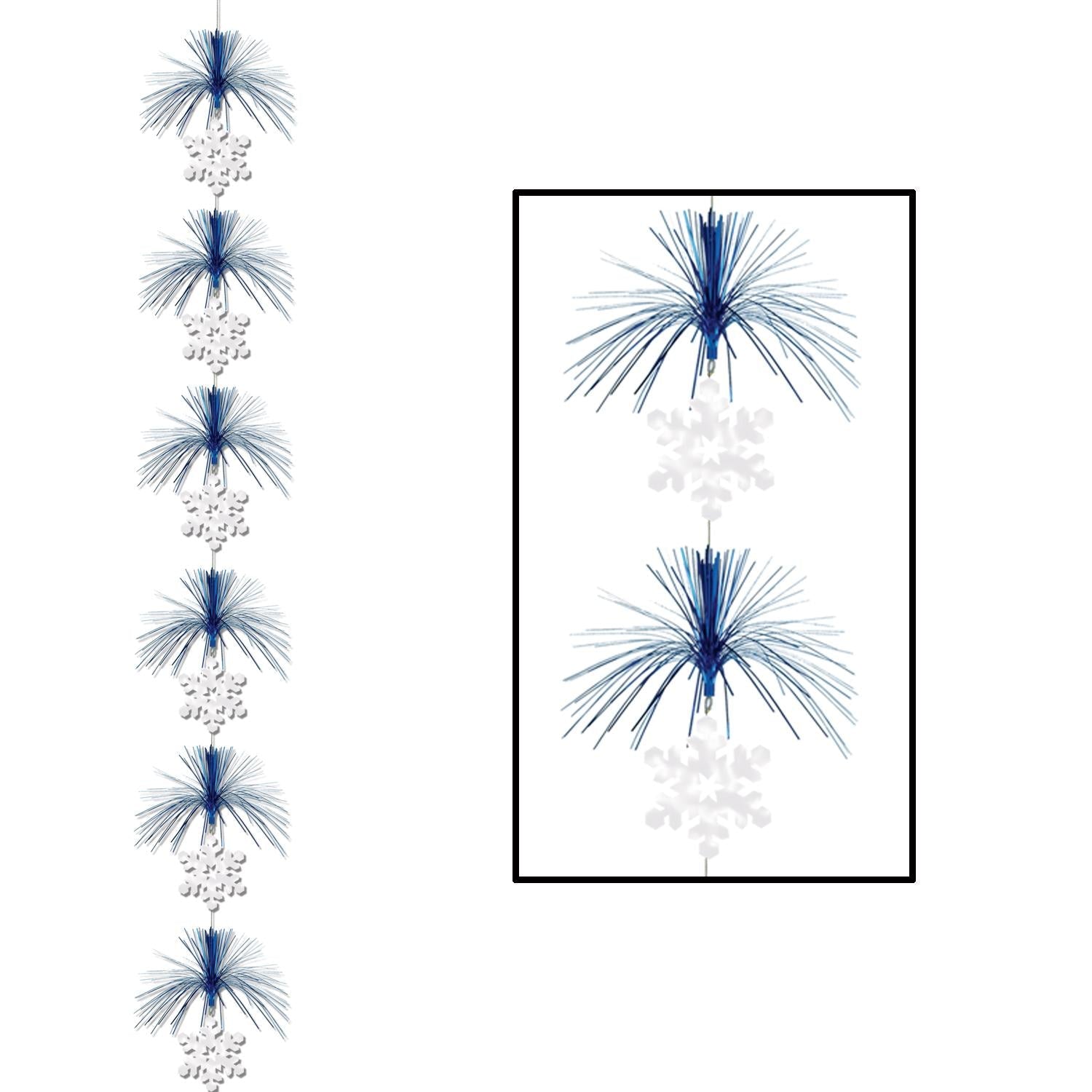 12 Pack Beistle Christmas Snowflake Firework Stringer Decorations - Perfect for Holiday Parties, Tree Trimming & Festive Home Decor