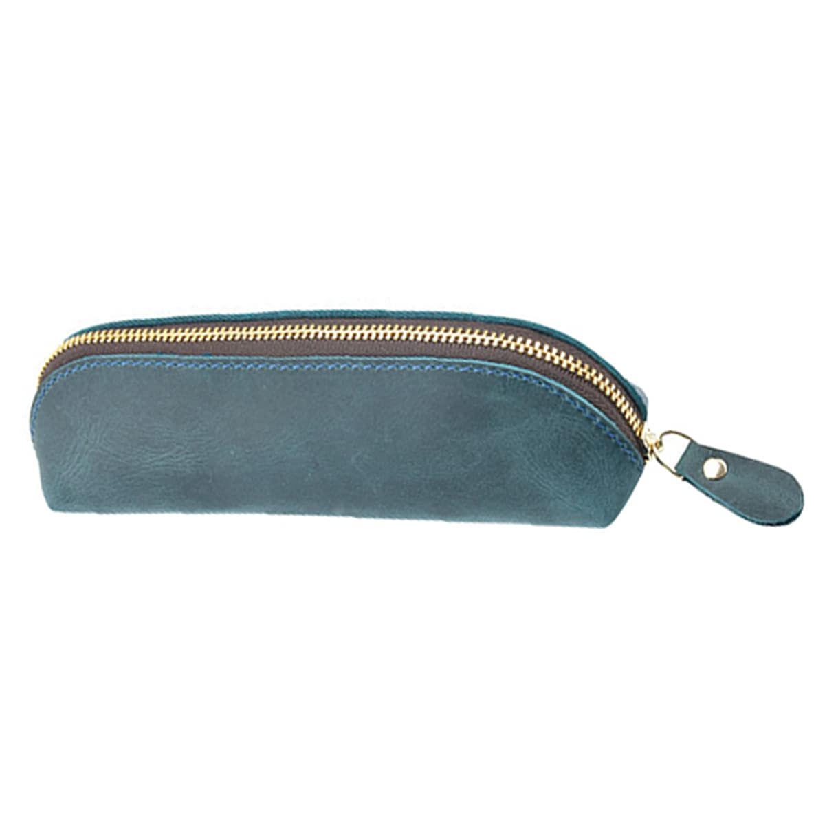 Genuine Leather Pencil Case - Vintage Zippered Pen Pouch Organizer for Students & Adults | Handmade Retro Stationery Bag for School, Office & Travel Accessories