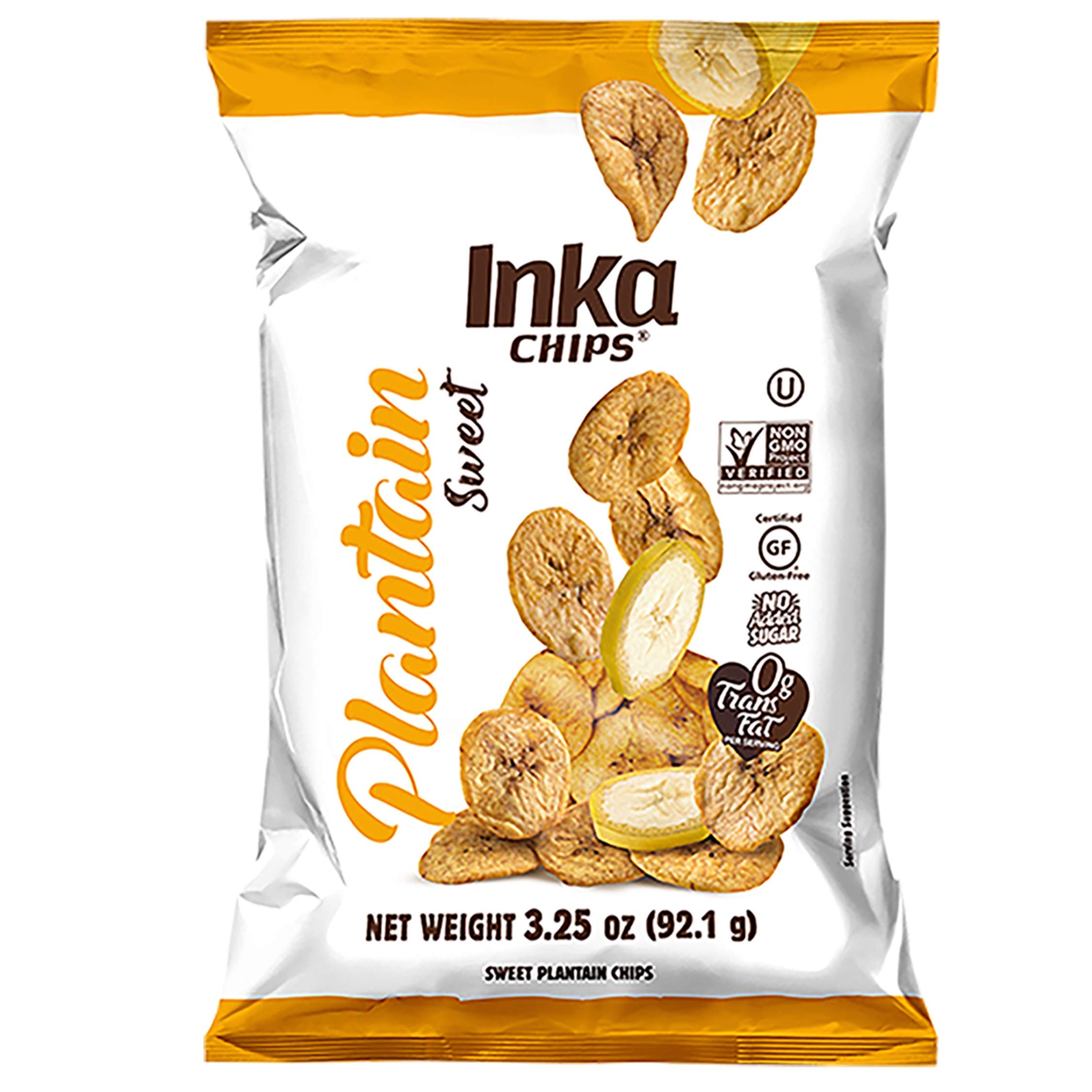 Inka Crops Inka Chips - Gluten-Free Sweet Plantain Snacks, 3.25oz (Pack of 12) | Healthy Vegan Chips for Parties, School Lunches & On-the-Go Snacking