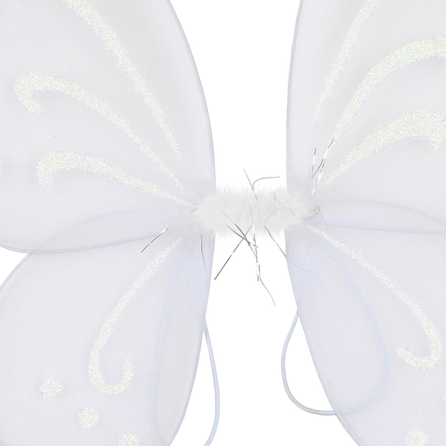 12 Pack Beistle Halloween Nylon Fairy Wings - White Costume Accessories for Kids & Adults - Perfect for Halloween Parties, Cosplay & Dress-Up