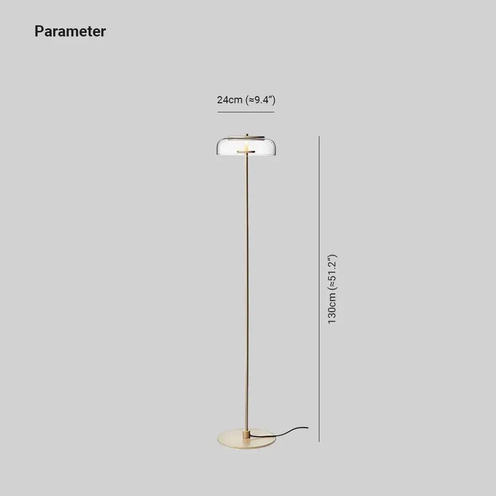 Modern Minimalist Transparent Glass Floor Lamp - Elegant Home Decor for Living Room, Bedroom, or Office Lighting
