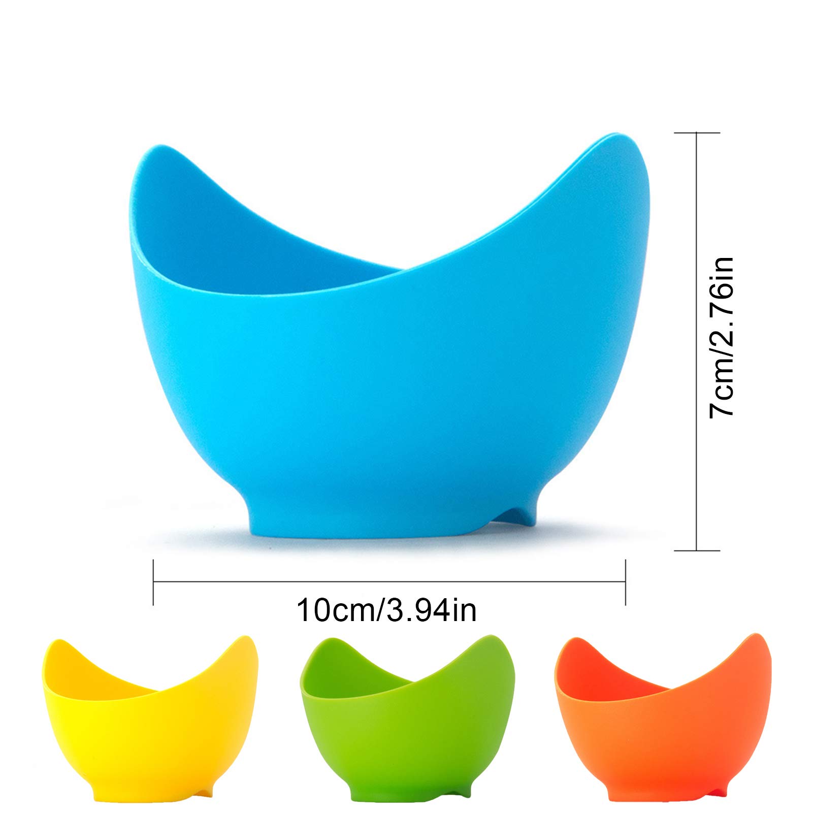 4-Pack Silicone Egg Poacher Cups with Base Ring | Non-Stick DIY Poached Egg Maker for Egg Cooker | Perfect for Melted Chocolate, Dessert Cake & Jelly Molds | Ideal for Breakfast, Baking & Party Food Prep