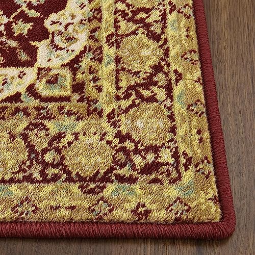 GARVEE 2x6 Runner Rugs - Soft Boho Indoor Carpet for Living Room, Bedroom, Dining Room, Kitchen, Office & Nursery - Easy Care Home Decor Accent Floor Mat in Red - Perfect for Hallways, Entryways & Cozy Spaces
