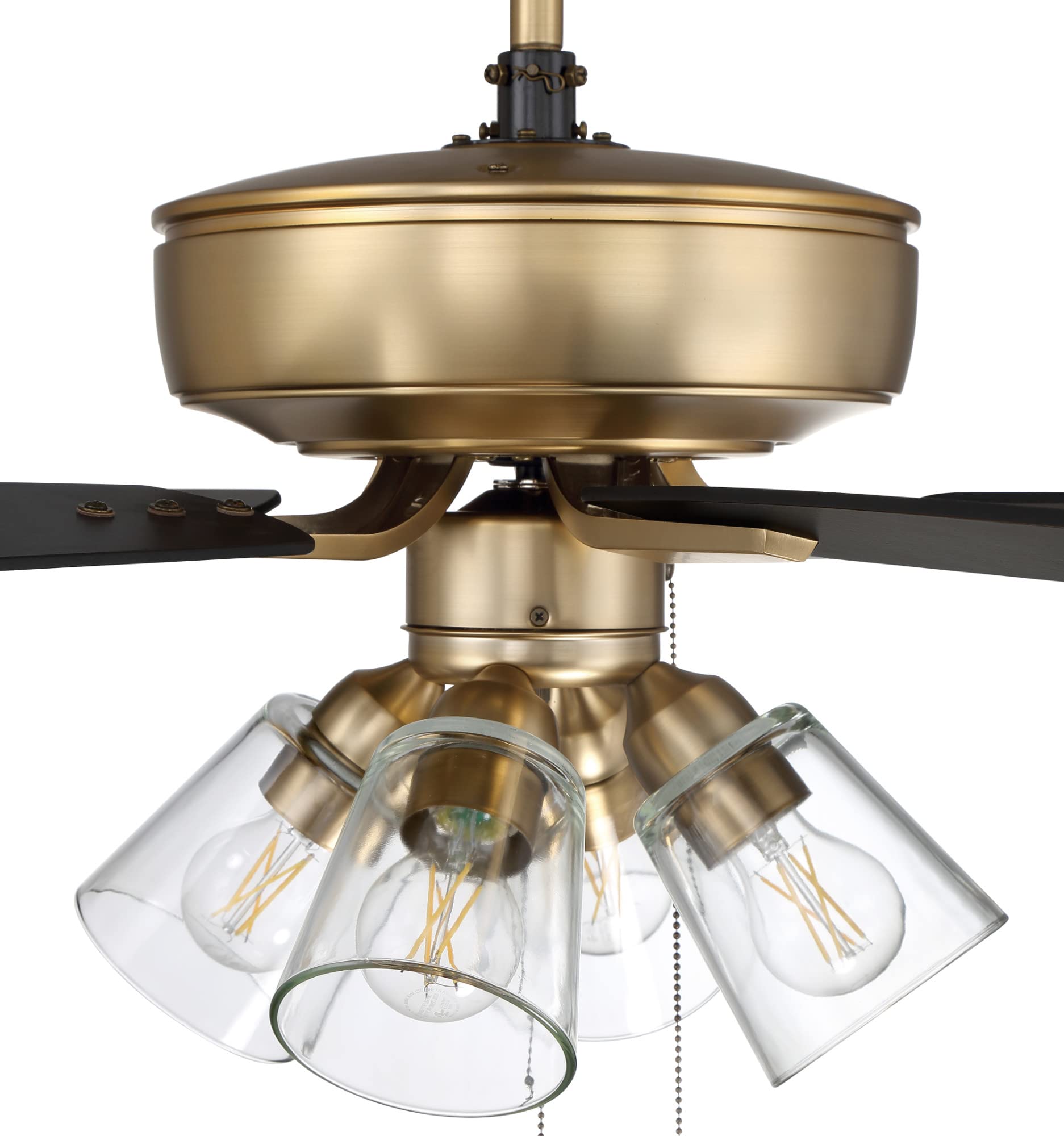 Craftmade P104ESP5-52ESPWLN 52-Inch Indoor Ceiling Fan with LED Light Kit, 5 Reversible Espresso/Walnut Blades, Pull Chain Control - Perfect for Living Room, Bedroom, and Office Spaces