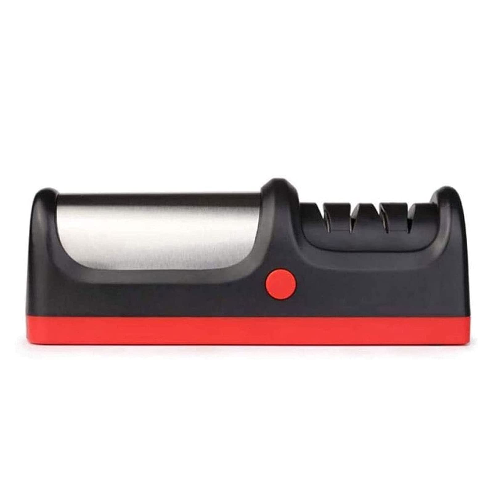 Premium Electric Knife Sharpener for Straight Knives - Diamond Abrasive Wheels for Fast Sharpening, Blade Repair & Polishing - Perfect for Kitchen, Camping & Outdoor Cooking