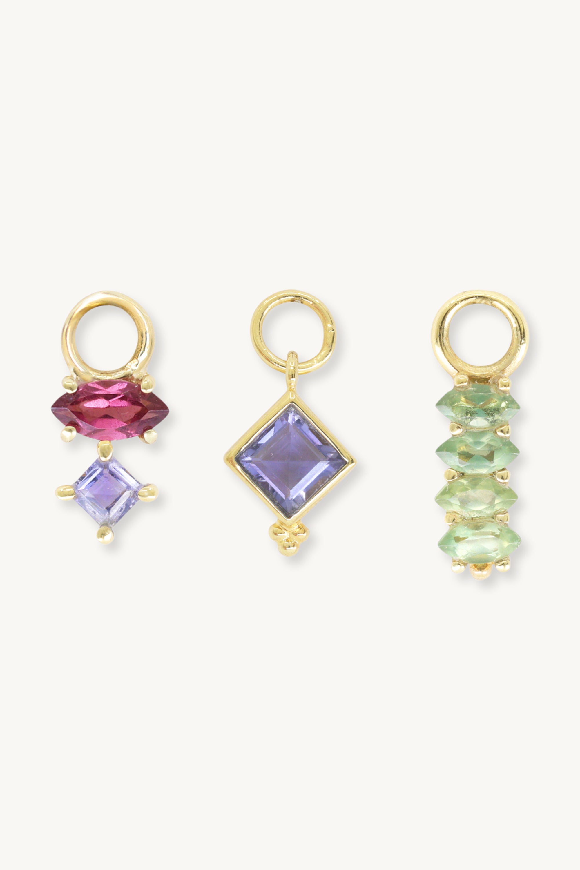Astrid Rhodolite Isla & Lynx Gold Ear Candy Stack - Elegant Gemstone Earrings for Women, Perfect for Parties, Weddings & Special Occasions