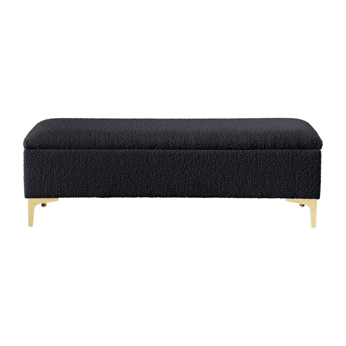 Georgia Boucle Storage Bench - Upholstered Ottoman with Removable Cushion for Entryway, Bedroom & Living Room - Stylish & Functional Home Decor