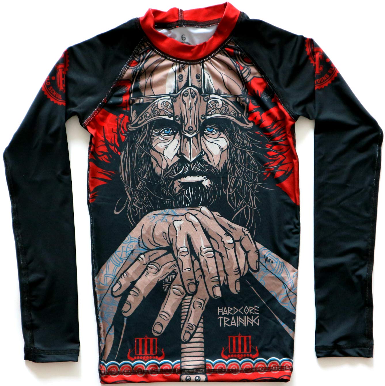 Kids Unisex Viking 3.0 Black Rash Guard - BJJ, Fitness & Workout Gear for Training