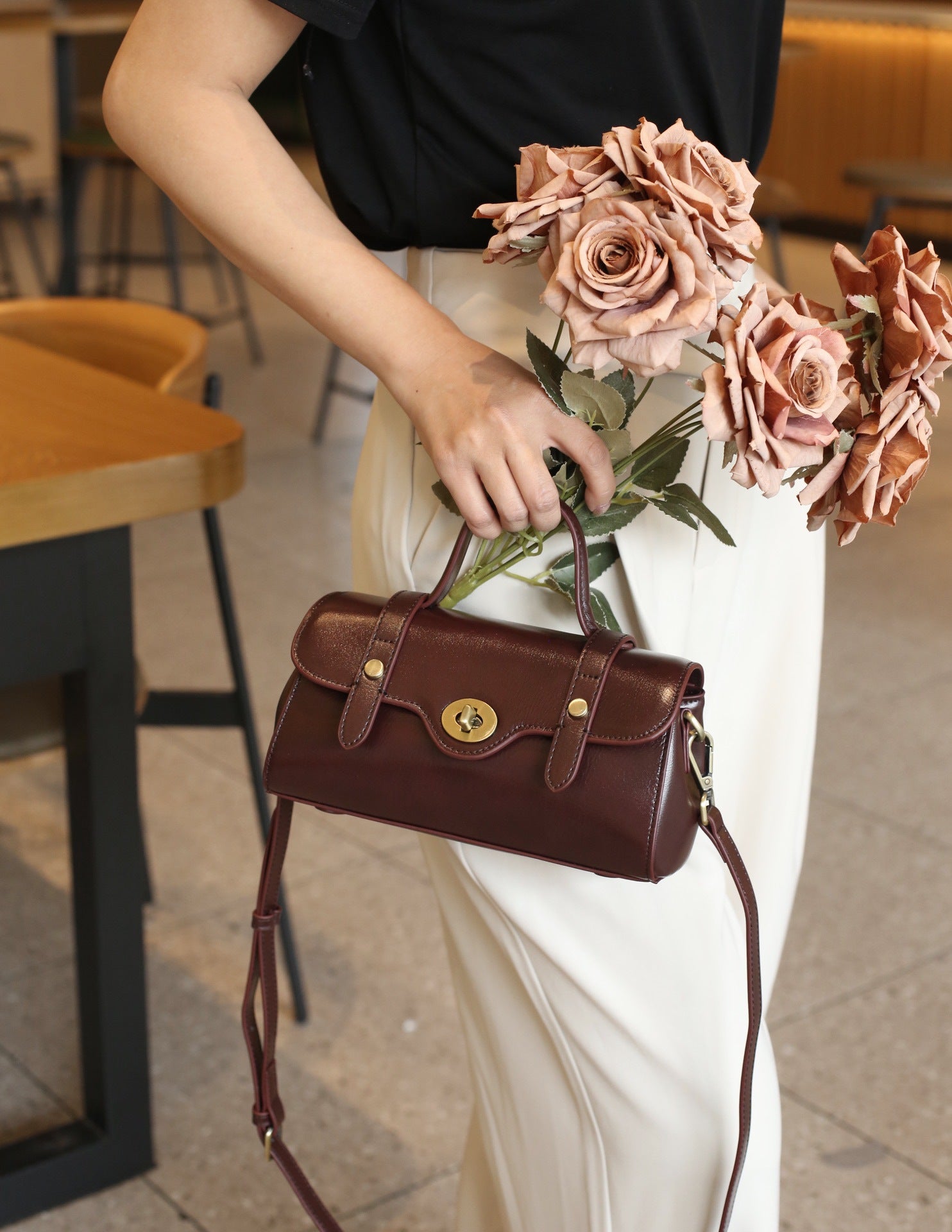 Compact Flap Handle Crossbody Bag for Women - Stylish & Lightweight Everyday Purse for Work, Travel & Shopping