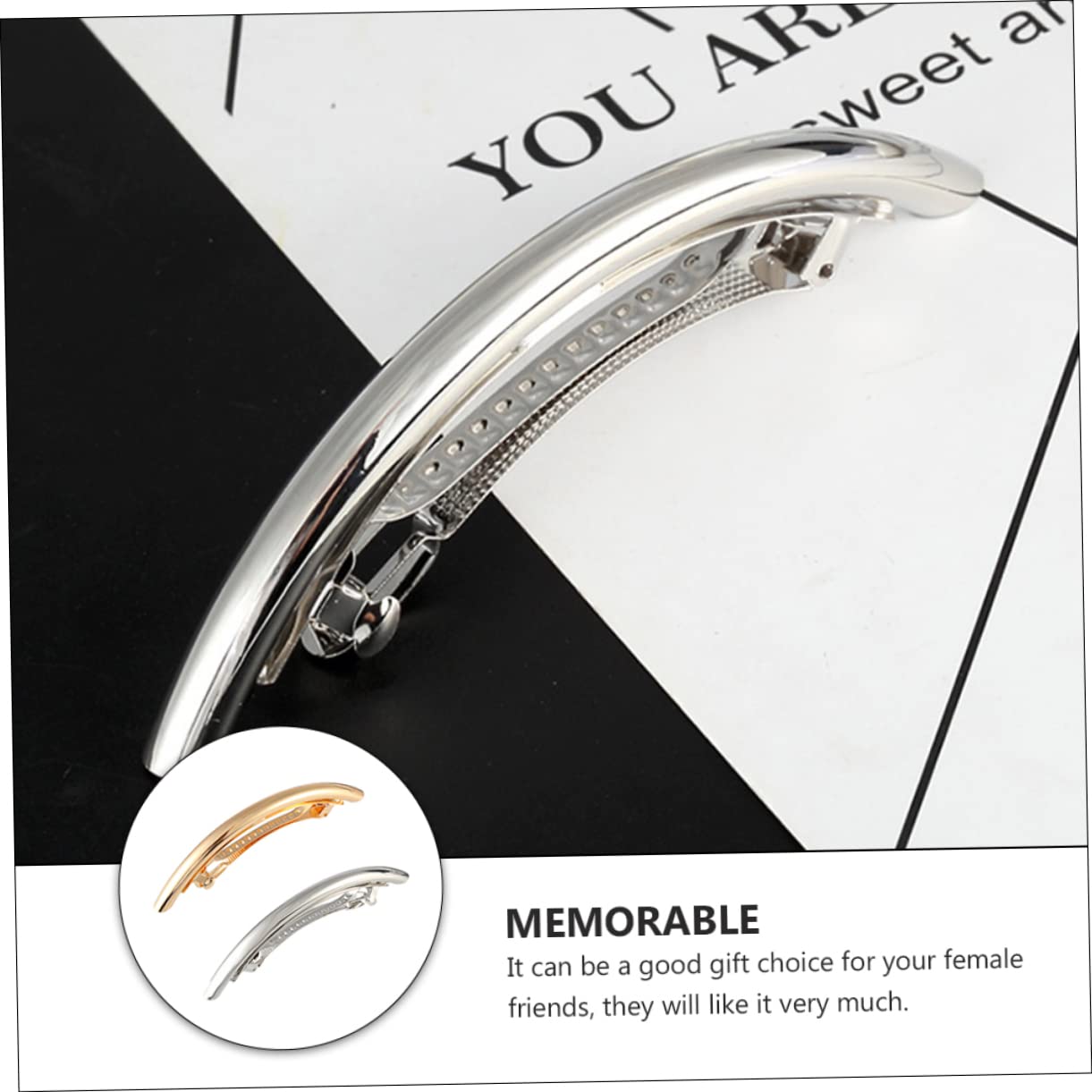 2PCS Metal Elbow Hair Clips - Automatic Banana Hair Barrettes for Women, Classic Hairpins, Non-Slip Hair Crab Clamps, Alloy Hair Jewelry Accessories for Spring & Summer Hairstyles | Perfect for Weddings, Parties & Everyday Wear