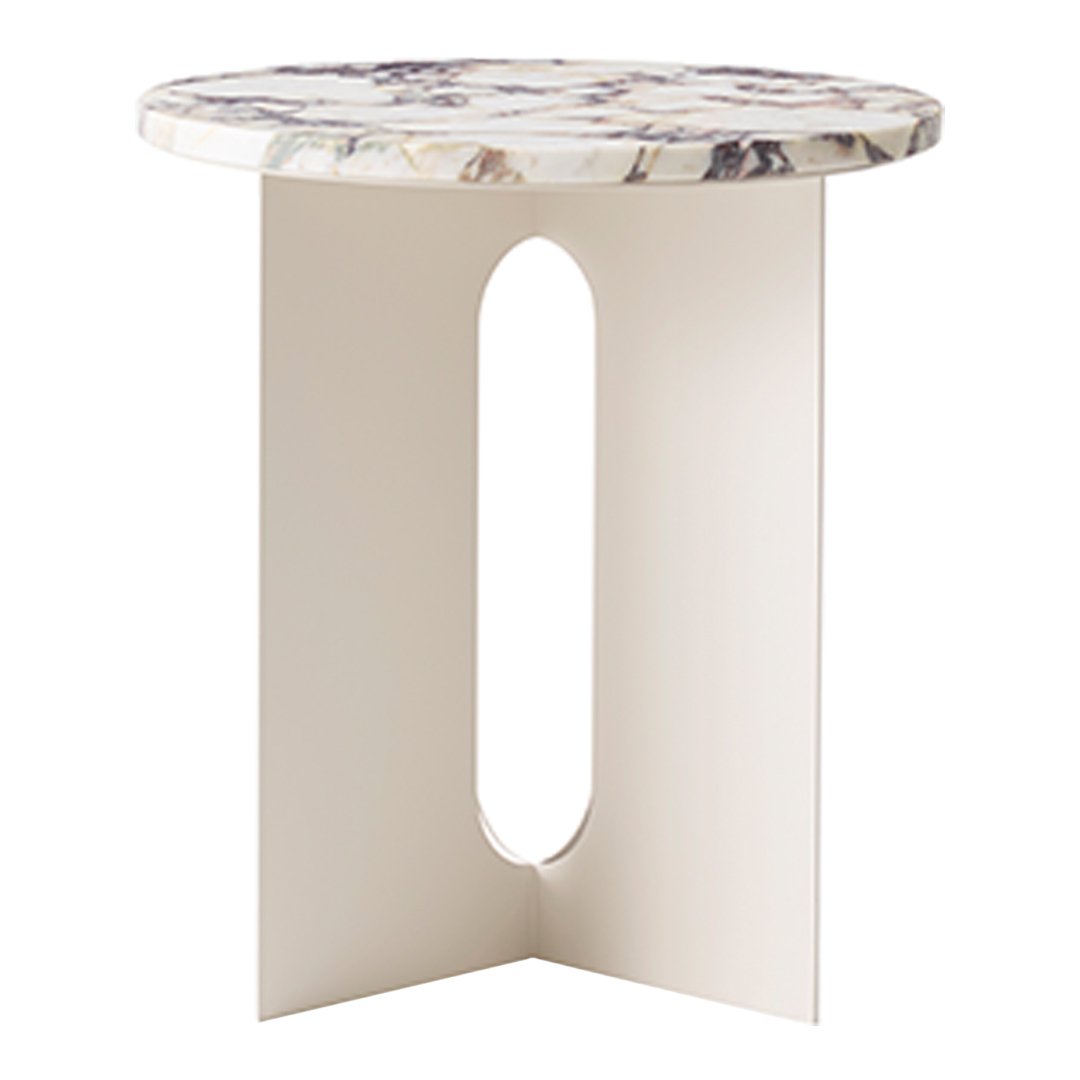 Modern Androgyne Side Table - Minimalist Nightstand, End Table for Living Room, Bedroom, or Office - Stylish Small Accent Table with Sturdy Metal Frame