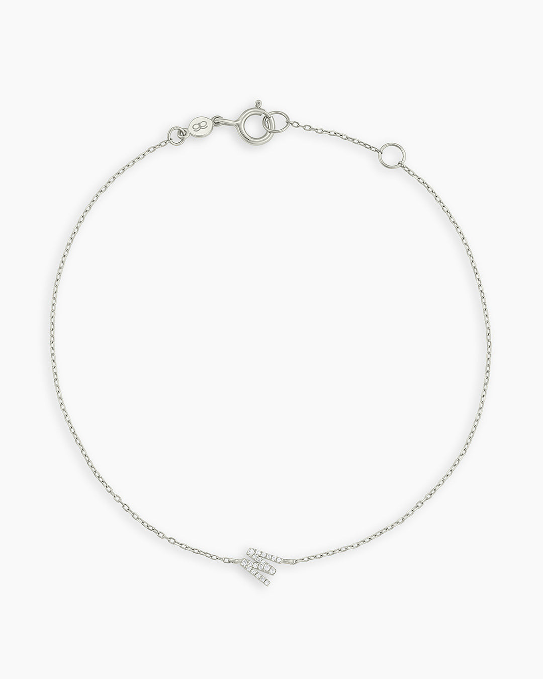 Diamond Pavé Alphabet Bracelet - Personalized Initial Letter Bracelet for Women, Sterling Silver or Gold Plated, Elegant Gift for Birthday, Anniversary, Valentine's Day | Perfect for Everyday Wear & Special Occasions