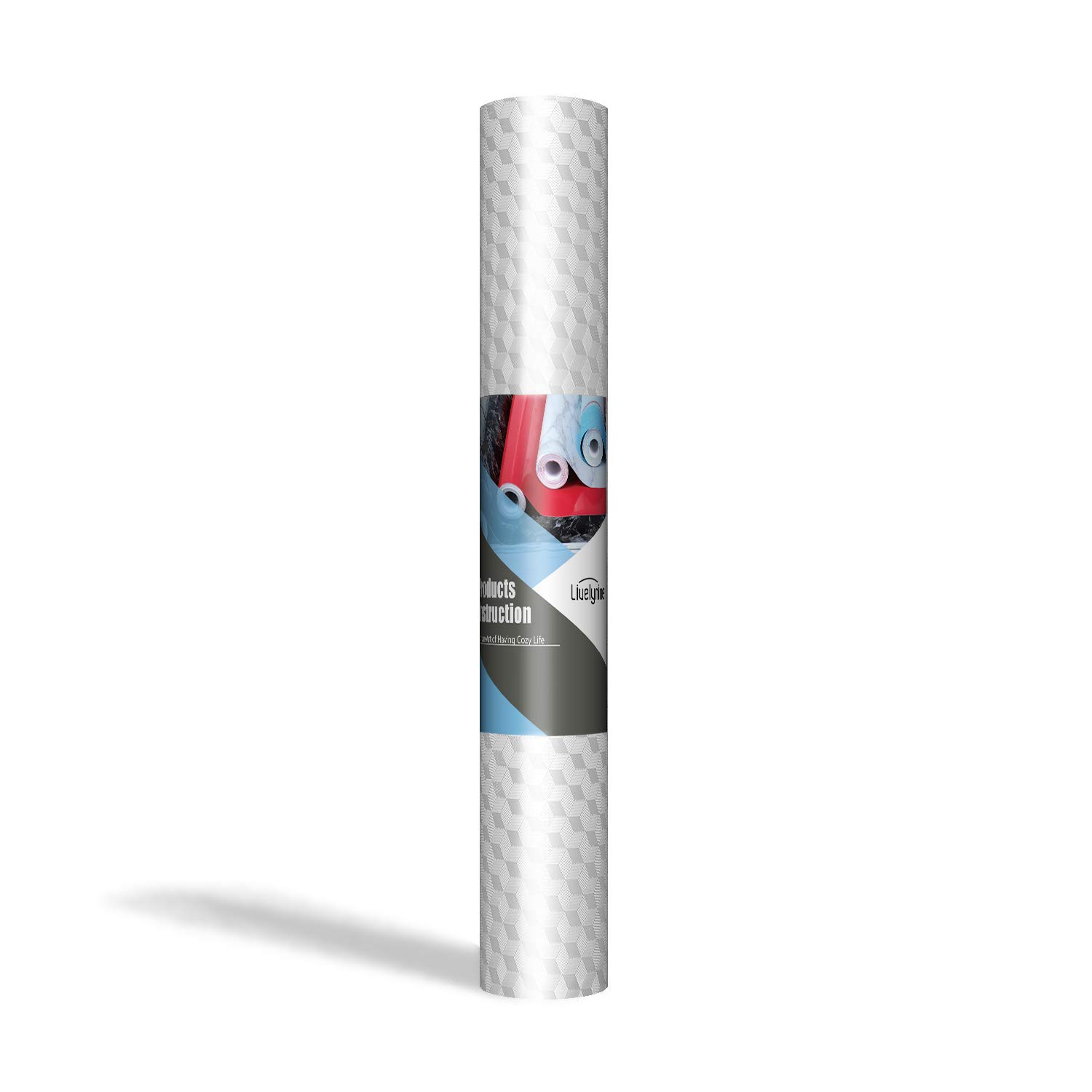Livelynine Oil-Proof Self-Adhesive Contact Paper - Waterproof Kitchen Backsplash Wallpaper (40cm x 2m) | Stainless Steel Look Shelf Liner & Peel-and-Stick Wall Covering for Countertops, Cabinets, and Drawers