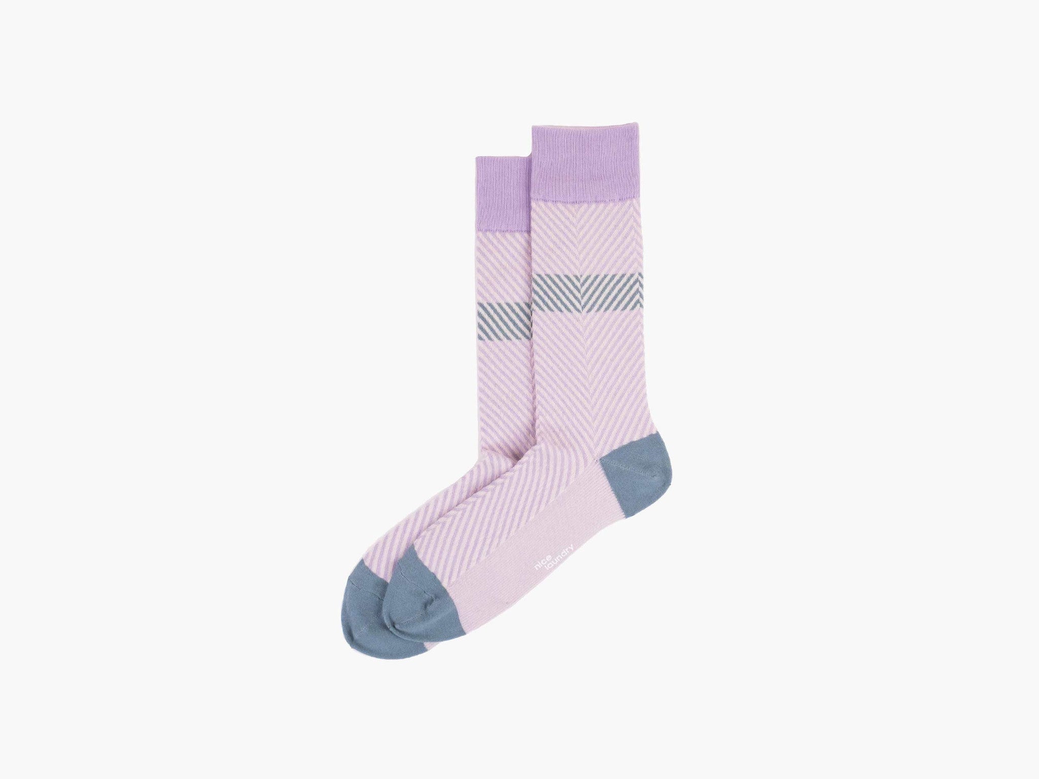 Varsity Ministripe Sweater - Soft Lavender, Grey & White Striped Pullover for Men & Women | Cozy Casual Wear for Fall & Winter
