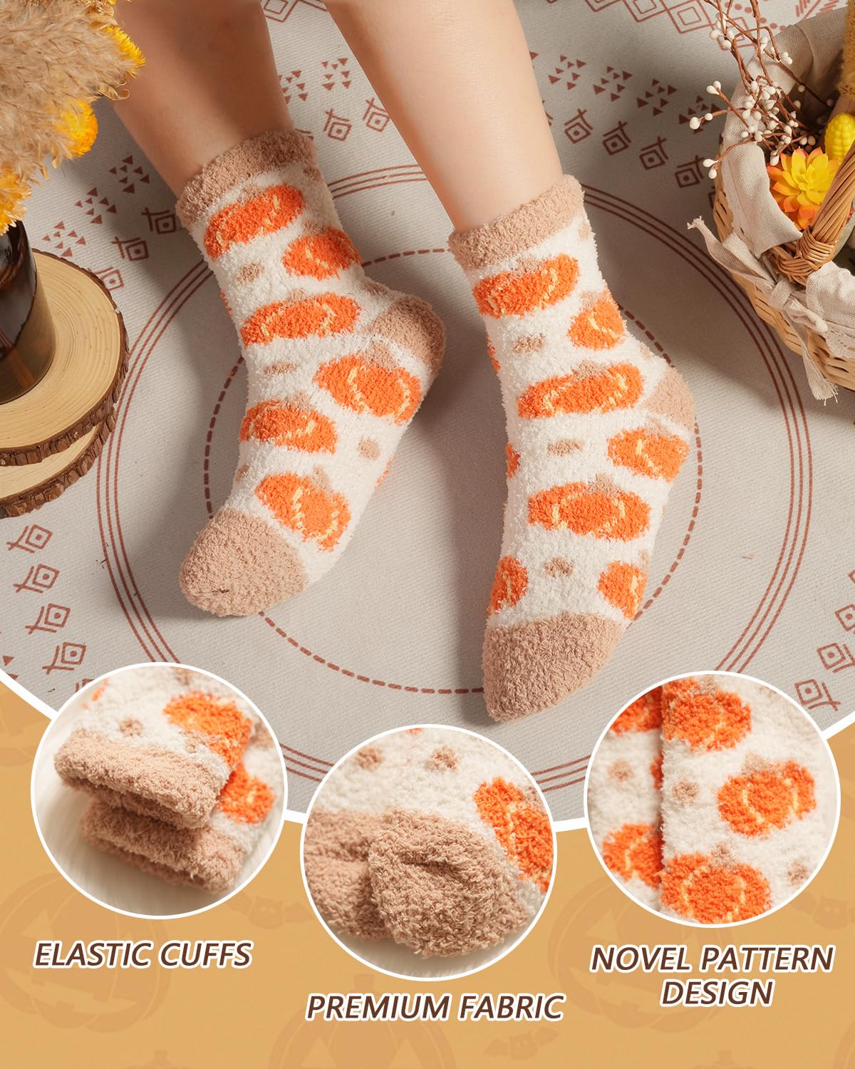 Cozy Fuzzy Socks for Women - Ultra Soft Fluffy Winter Slipper Socks | Perfect for Fall, Thanksgiving & Christmas Gifts | Great for Lounging at Home, Cold Weather & Holiday Comfort