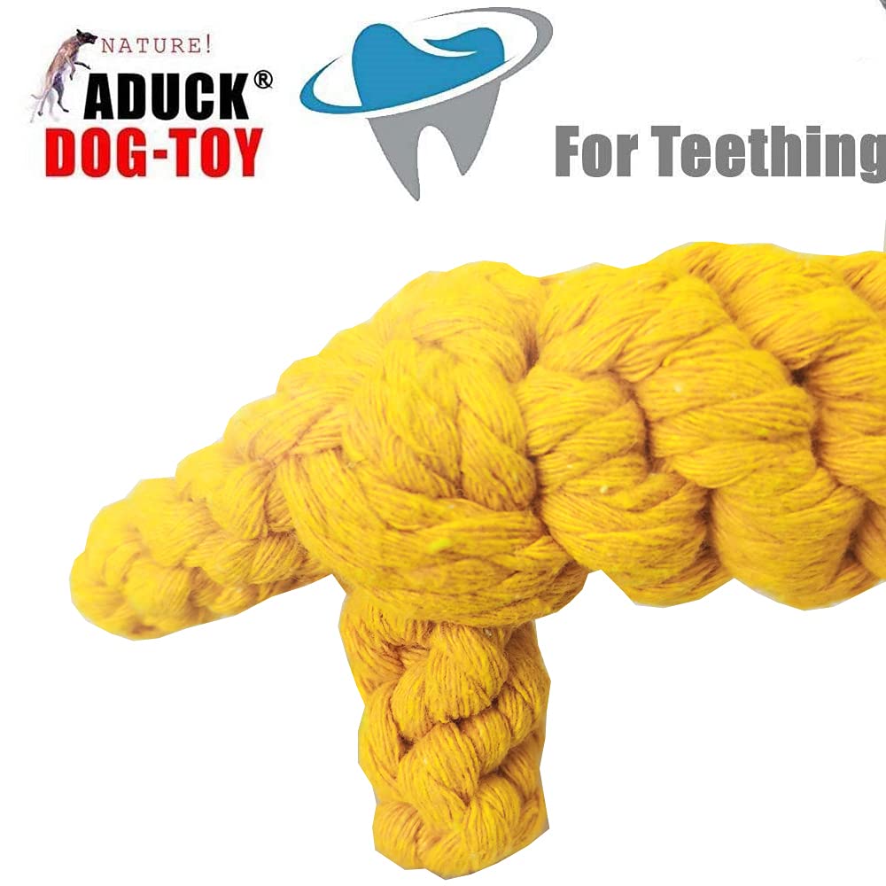 ADUCK Pet Puppy Dog Cotton Rope Chew Toys for Teeth Cleaning - Elephant & Giraffe Design - Durable Puppy Teething Toys for Small & Medium Dogs - Perfect for Indoor Play & Dental Health Care