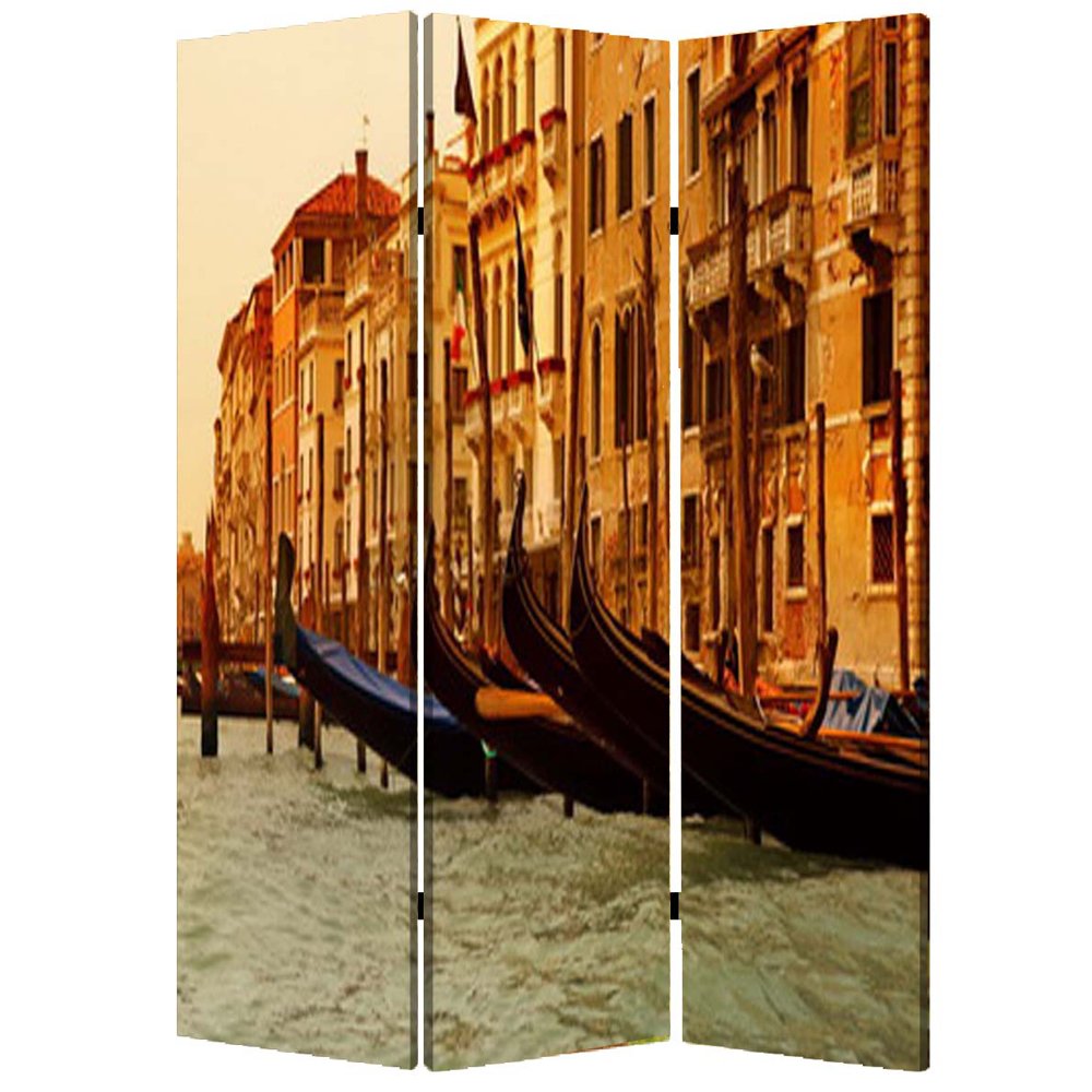 Screen Gems Venice Room Divider - 6-Panel Folding Privacy Partition for Home & Office - Perfect for Living Room, Bedroom, or Studio Space Divider