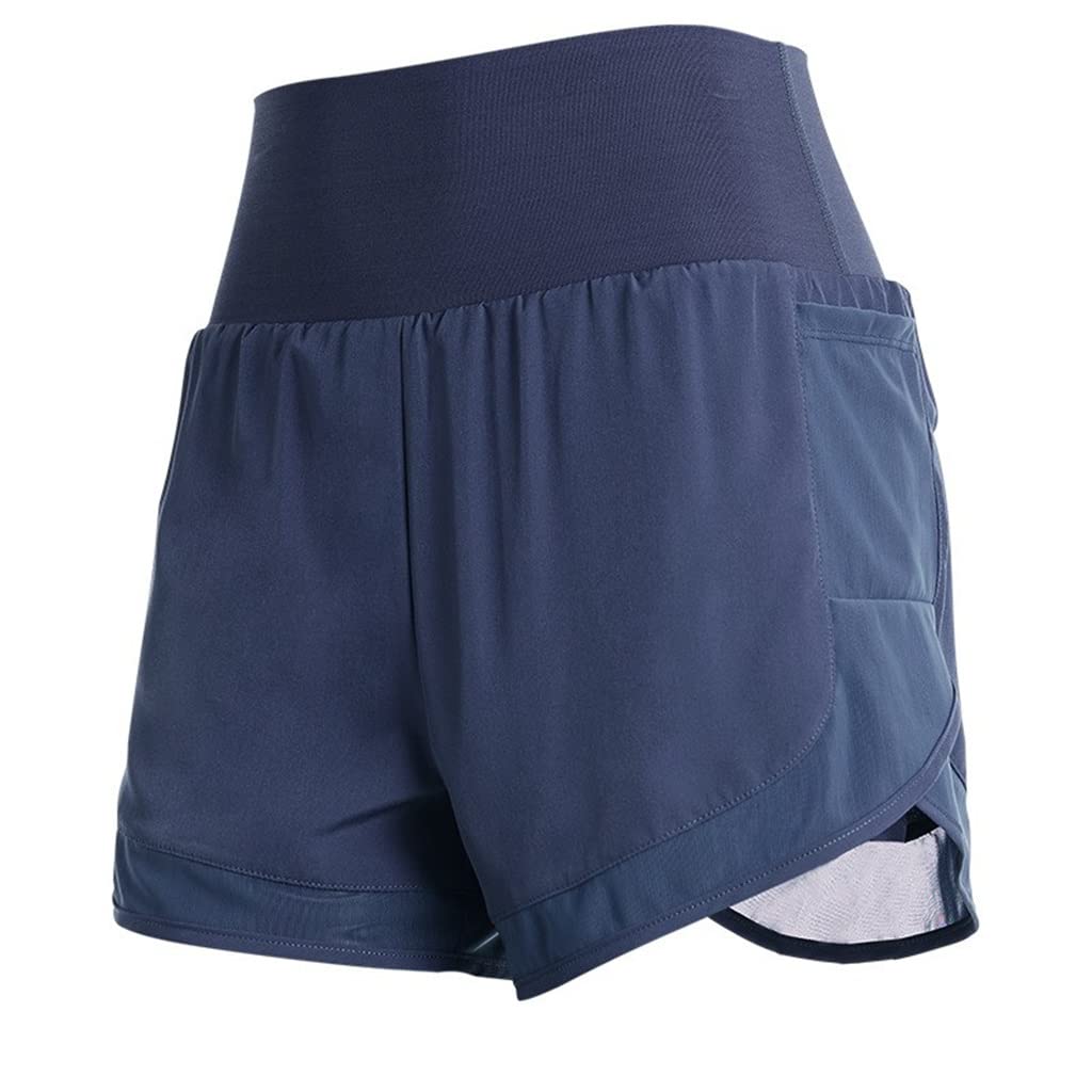 Women's Quick Dry Breathable Running Shorts - Double Layer Fitness Shorts with Side Pockets for Summer Sports & Workouts | Lightweight Athletic Shorts for Jogging, Gym, Yoga & Outdoor Activities (Color: B, Size: L)