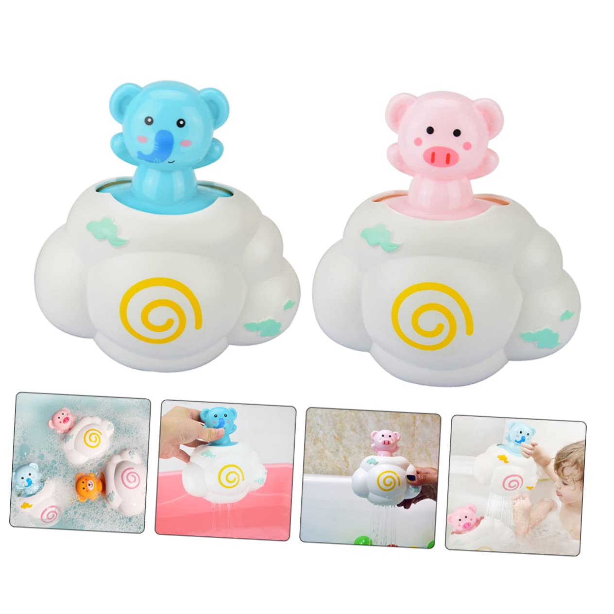 KONTONTY 2-Pack Durable Bath Toys for Kids - Fun Bathtub & Shower Playtime - BPA-Free Plastic Water Toys for Toddlers & Infants - Perfect for Bath Time Fun and Early Learning