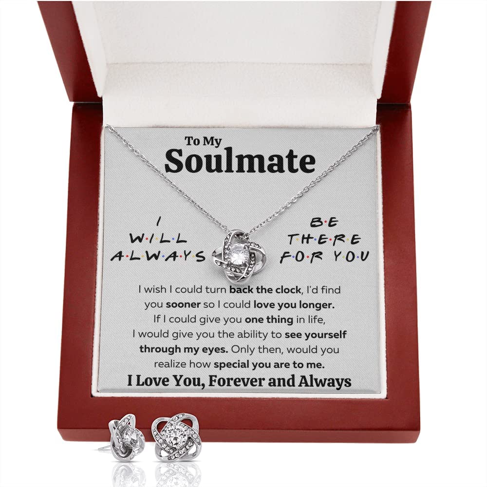 Personalized 'To My Soulmate' Stainless Steel Necklace with Cubic Zirconia - Romantic Jewelry Gift for Wife, Girlfriend, or Future Wife - Includes Message Card & Gift Box - Perfect for Birthday, Christmas, Anniversary & Valentine's Day - Express Your Love with This Meaningful Pendant