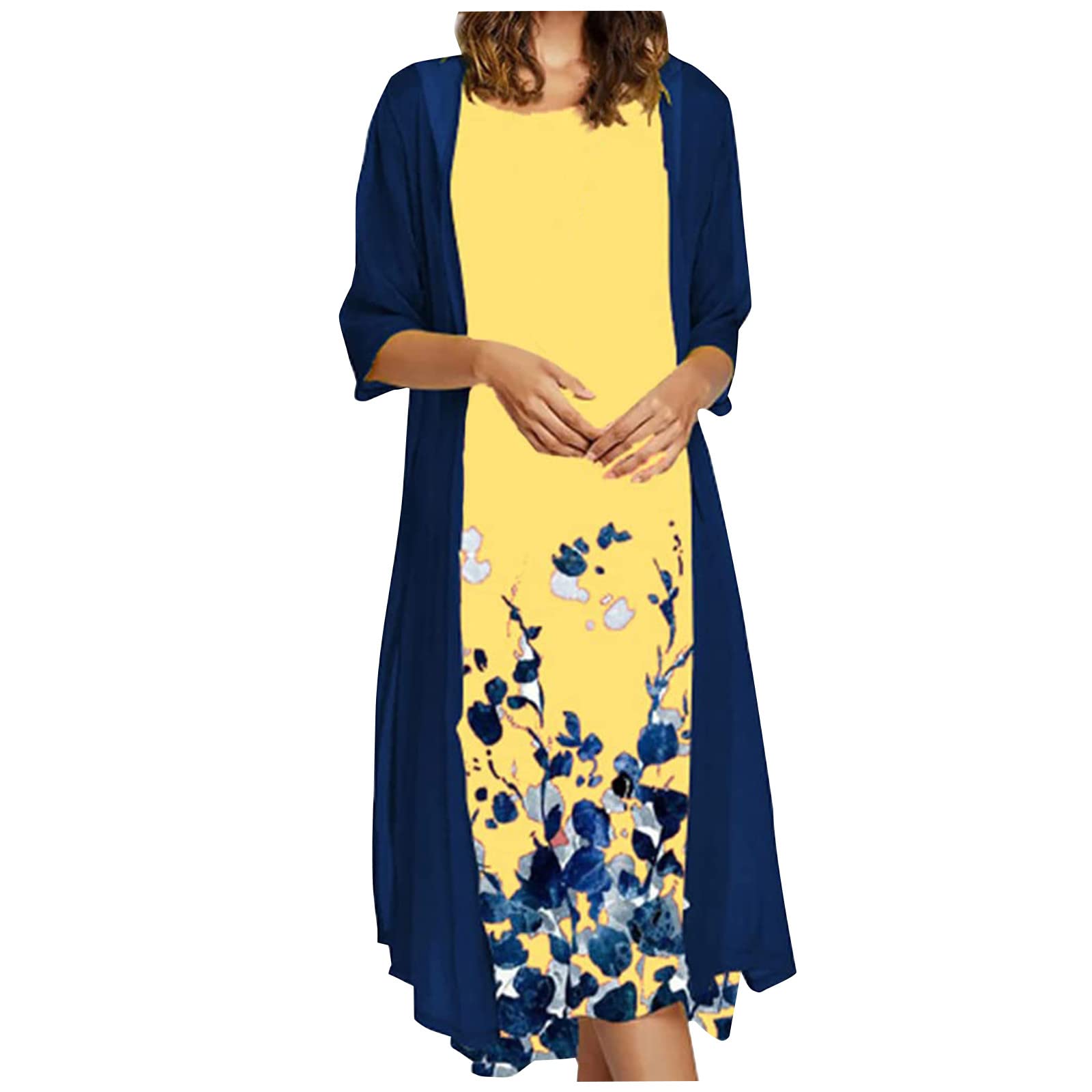 Elegant Floral Boho Maxi Dress for Women - Summer Casual Two Piece Set, Plus Size Wedding Guest Dress, Beach Sundress | Perfect for Beach Vacations, Garden Parties & Special Occasions